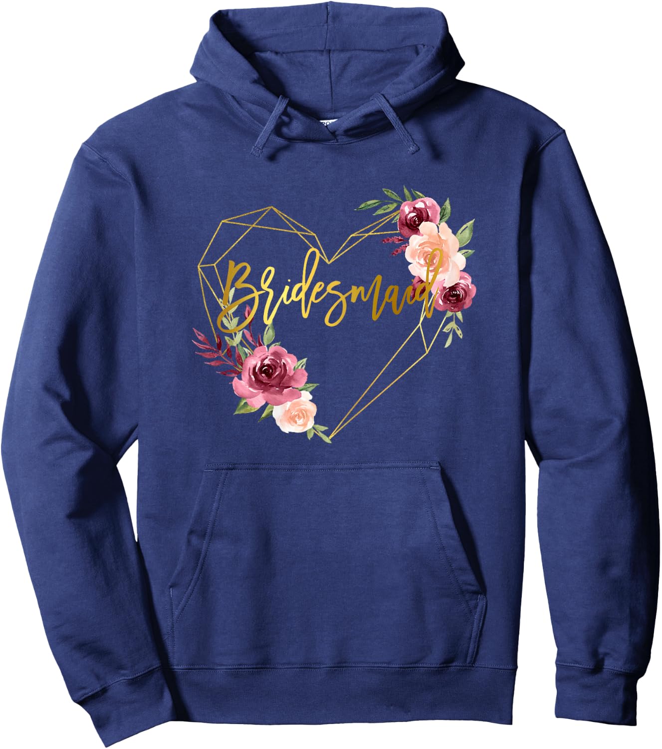 Bridesmaid Brides Best Friends Bridal Team Matching Floral Hoodie - Hoodie | Navy
