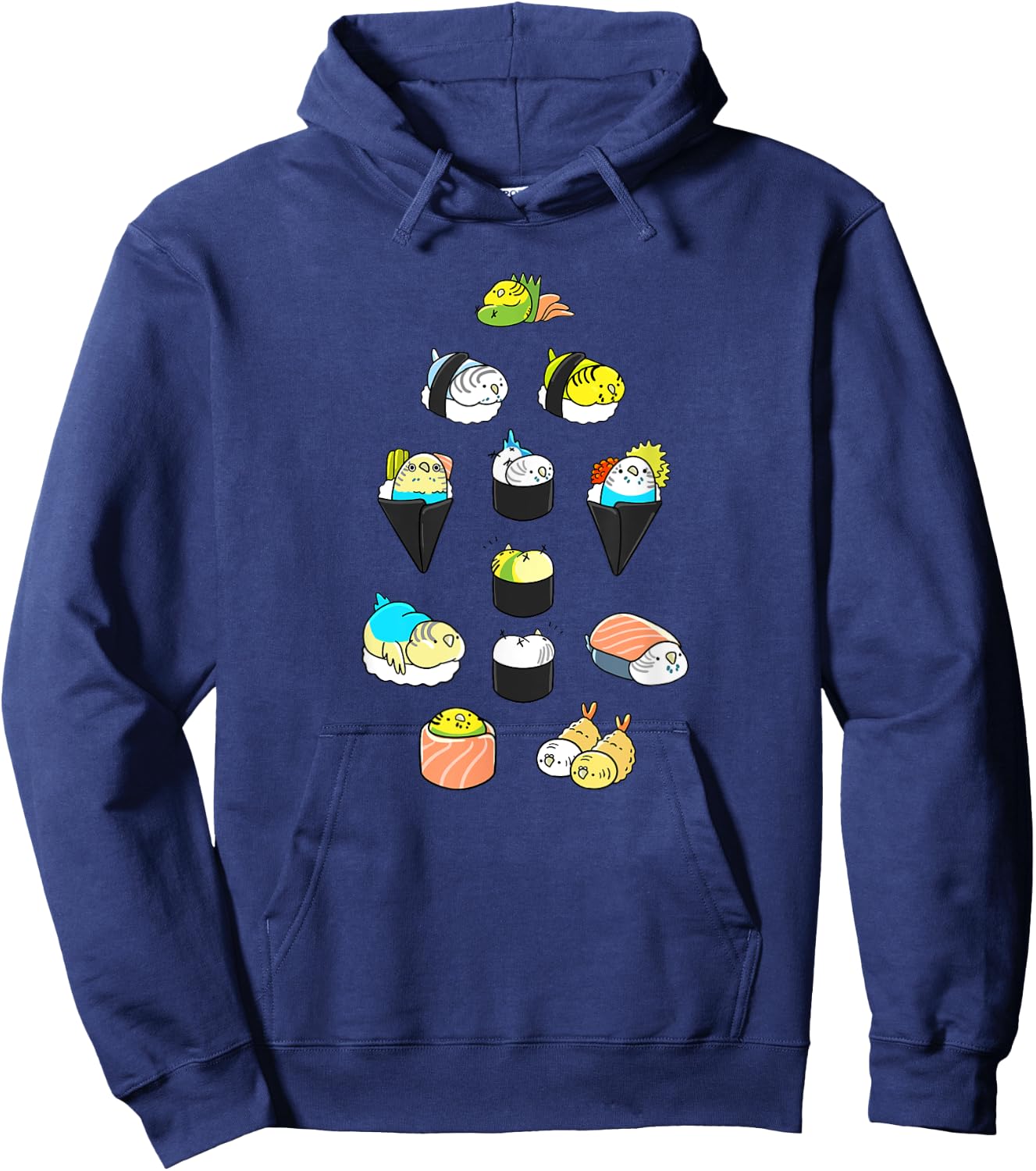 Sushi Budgerigars Cute Budgie Parakeet Pet Bird Lover Gift Hoodie - Hoodie | Navy