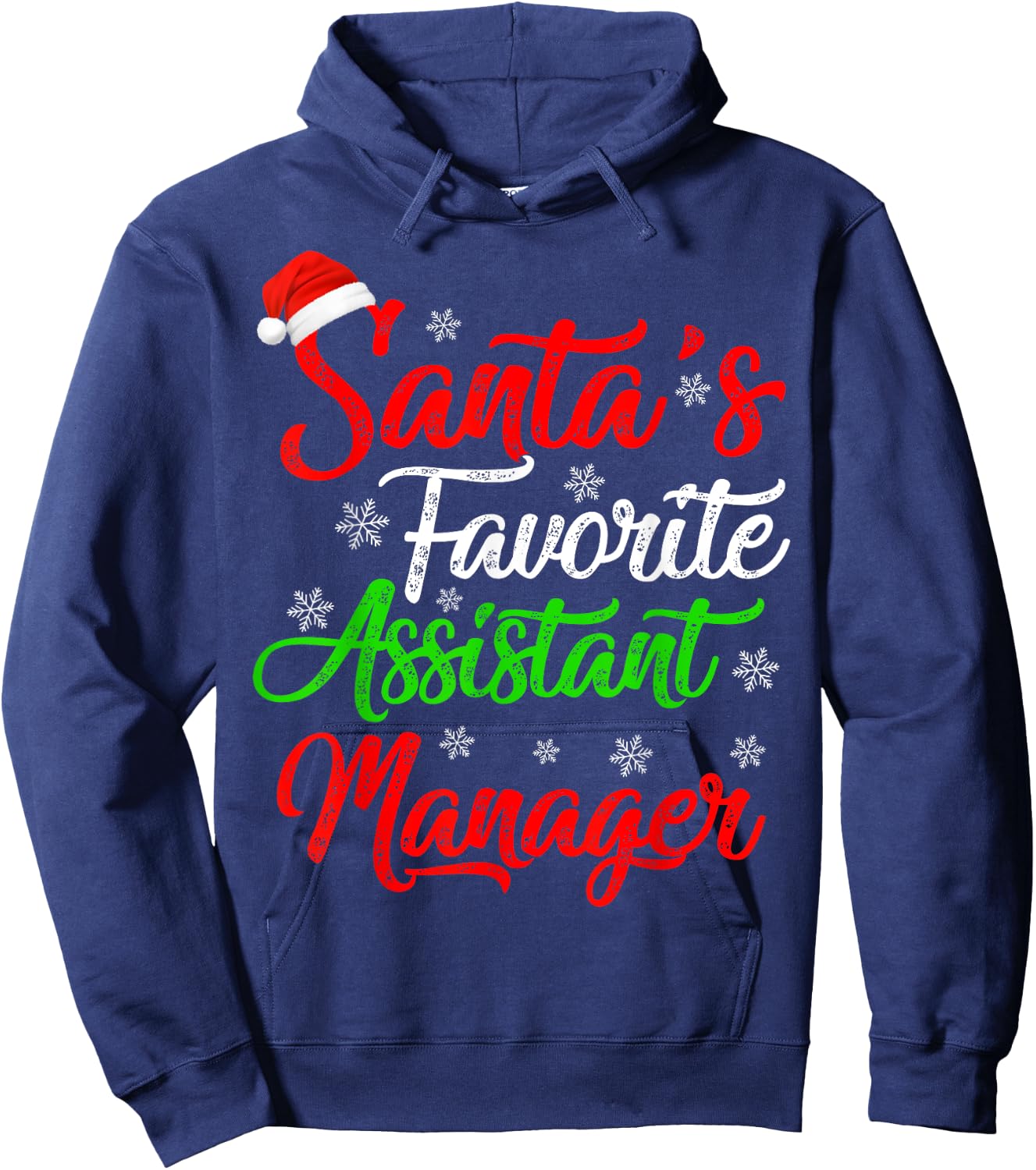 Funny Xmas Santa's Favorite Assistant Manager Christmas Hoodie - Hoodie | Navy