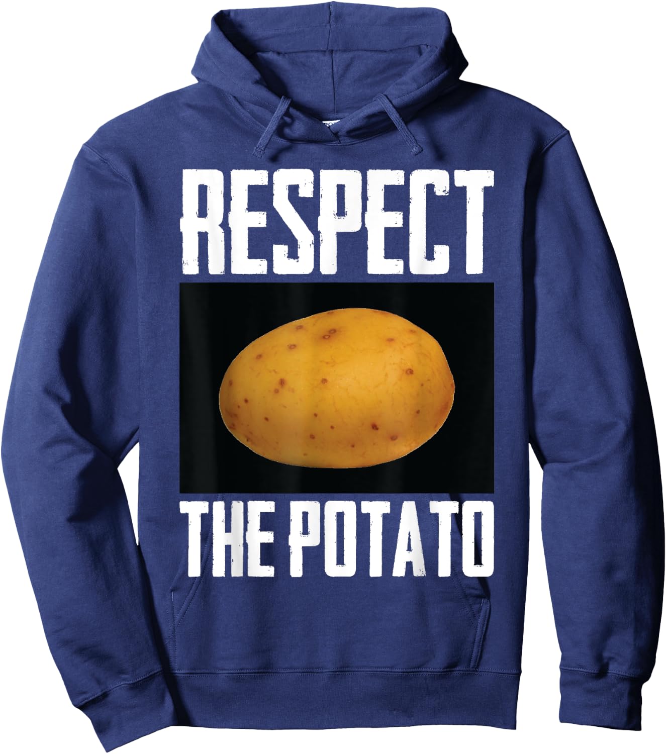 Respect The Potato Funny Root Vegetable Potatoes Hoodie - Hoodie | Navy