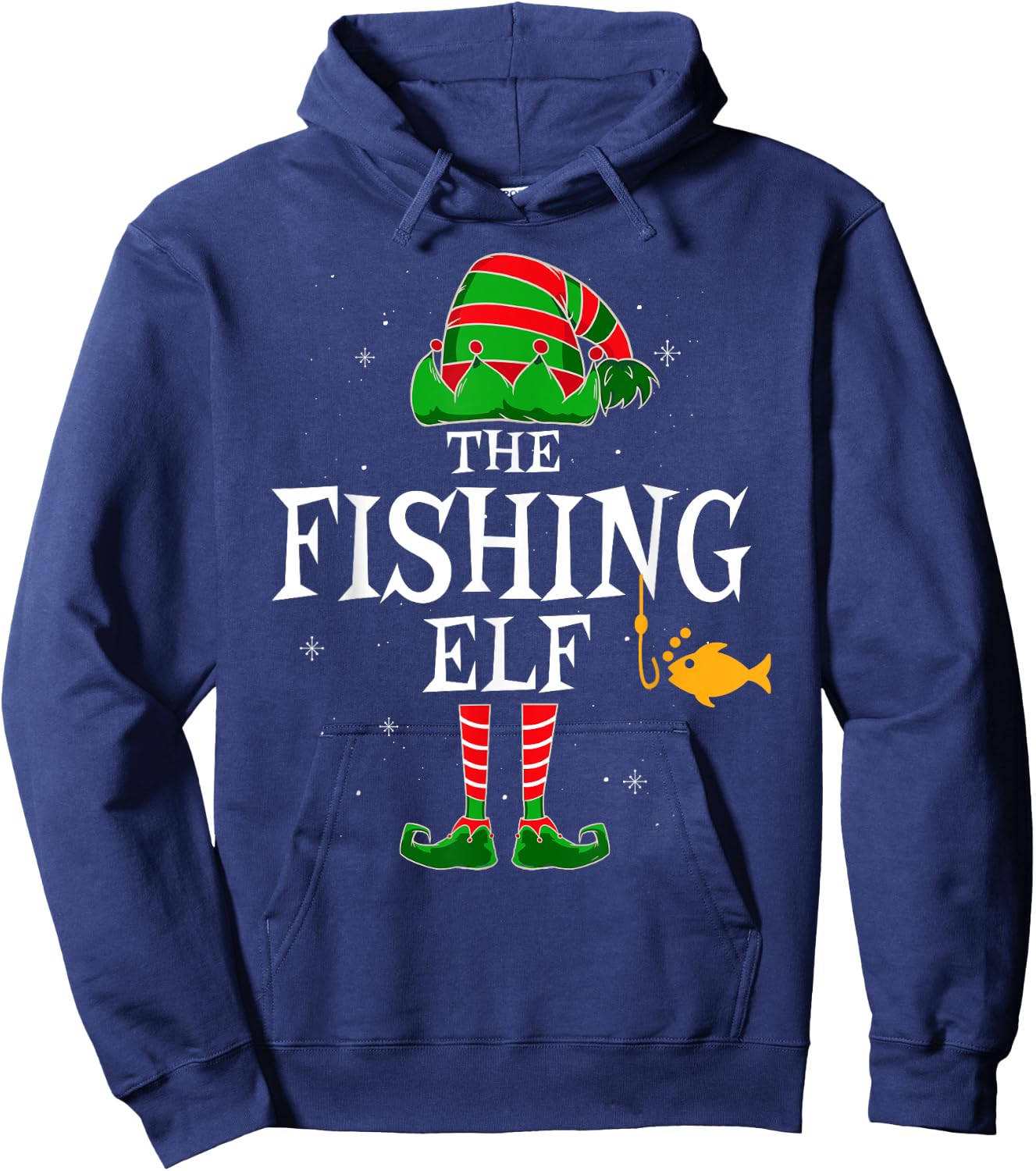 The Fishing Elf Group Matching Family Christmas Fisher Funny Hoodie - Hoodie | Navy
