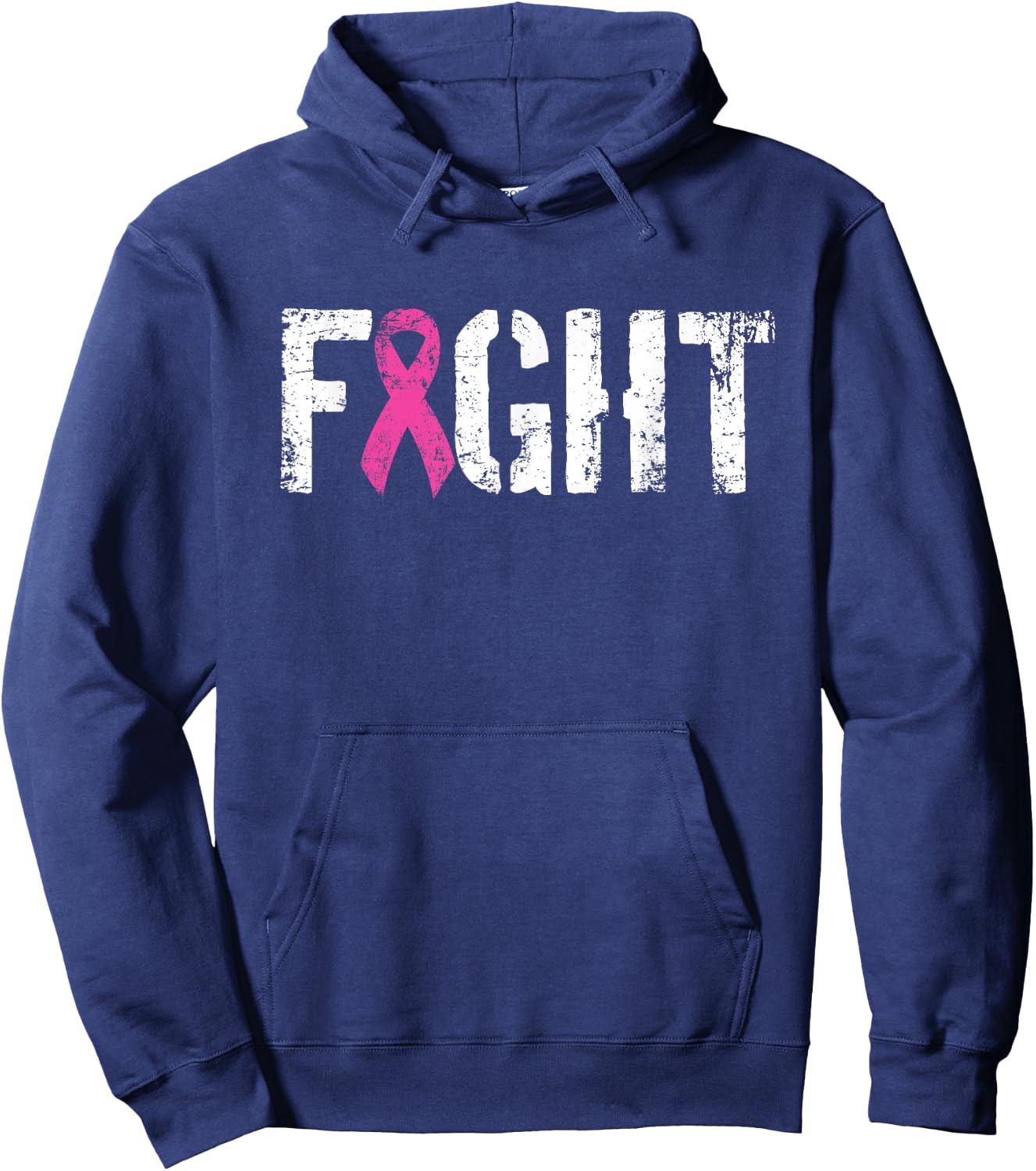 Fight Breast Cancer - Pink Military Style Awareness Ribbon Hoodie - Hoodie | Navy