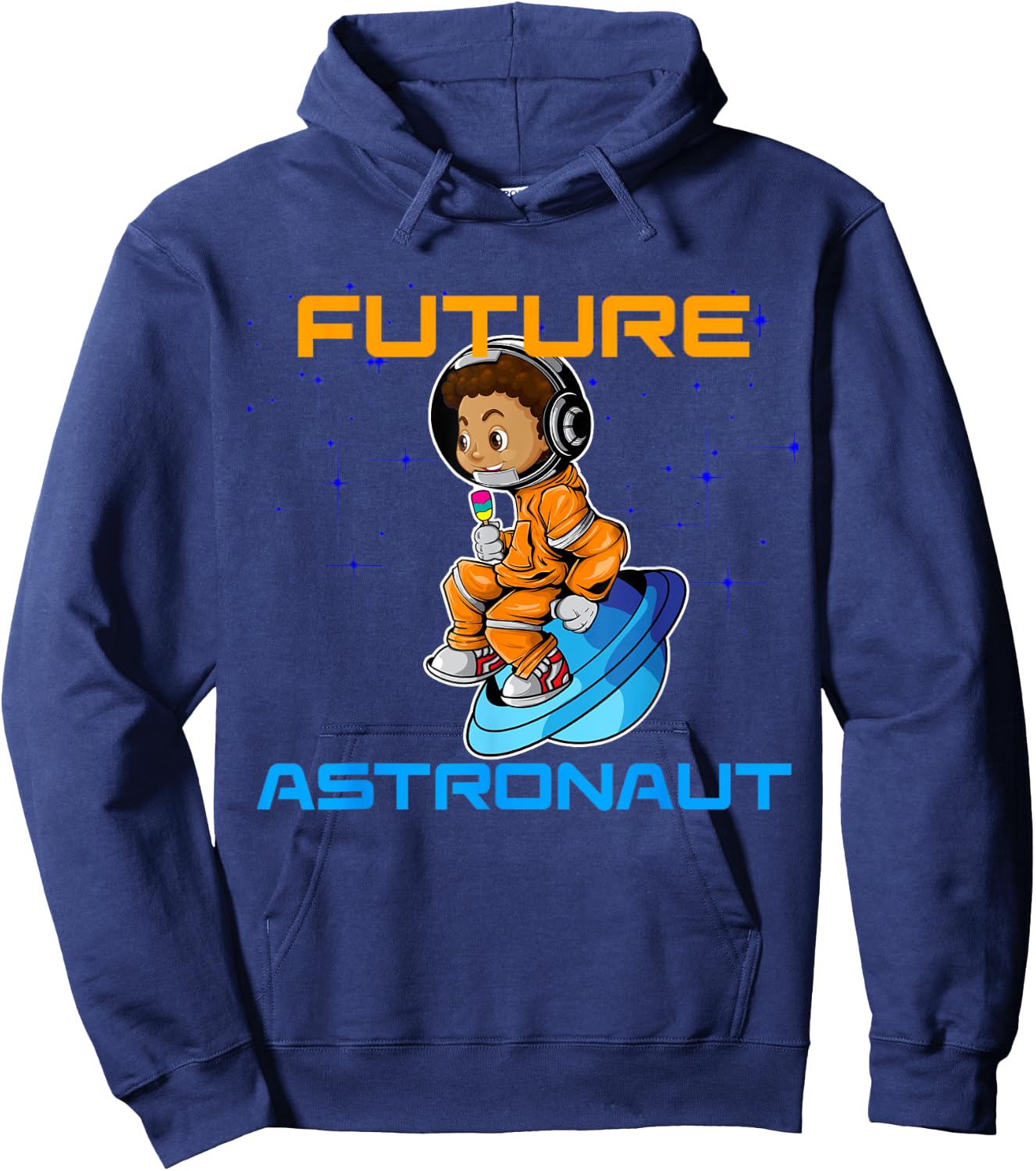 Kids Black Boy African American Pride Future Astronaut Hoodie - Hoodie | Navy