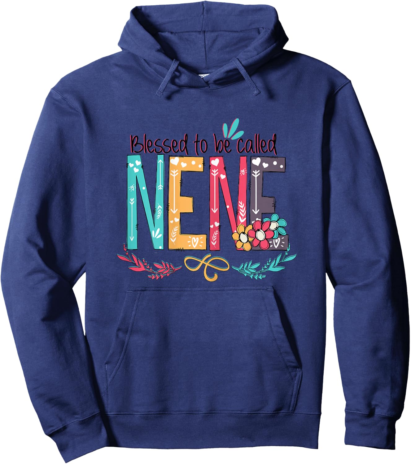 Blessed to be called NeNe Colorful Nene Gifts For Grandma Hoodie - Hoodie | Navy