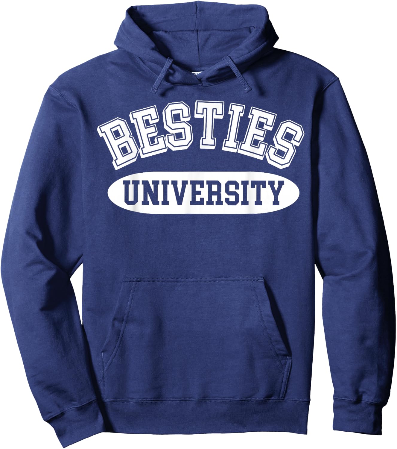 Besties University College Style Best Friend Matching BFF Hoodie - Hoodie | Navy