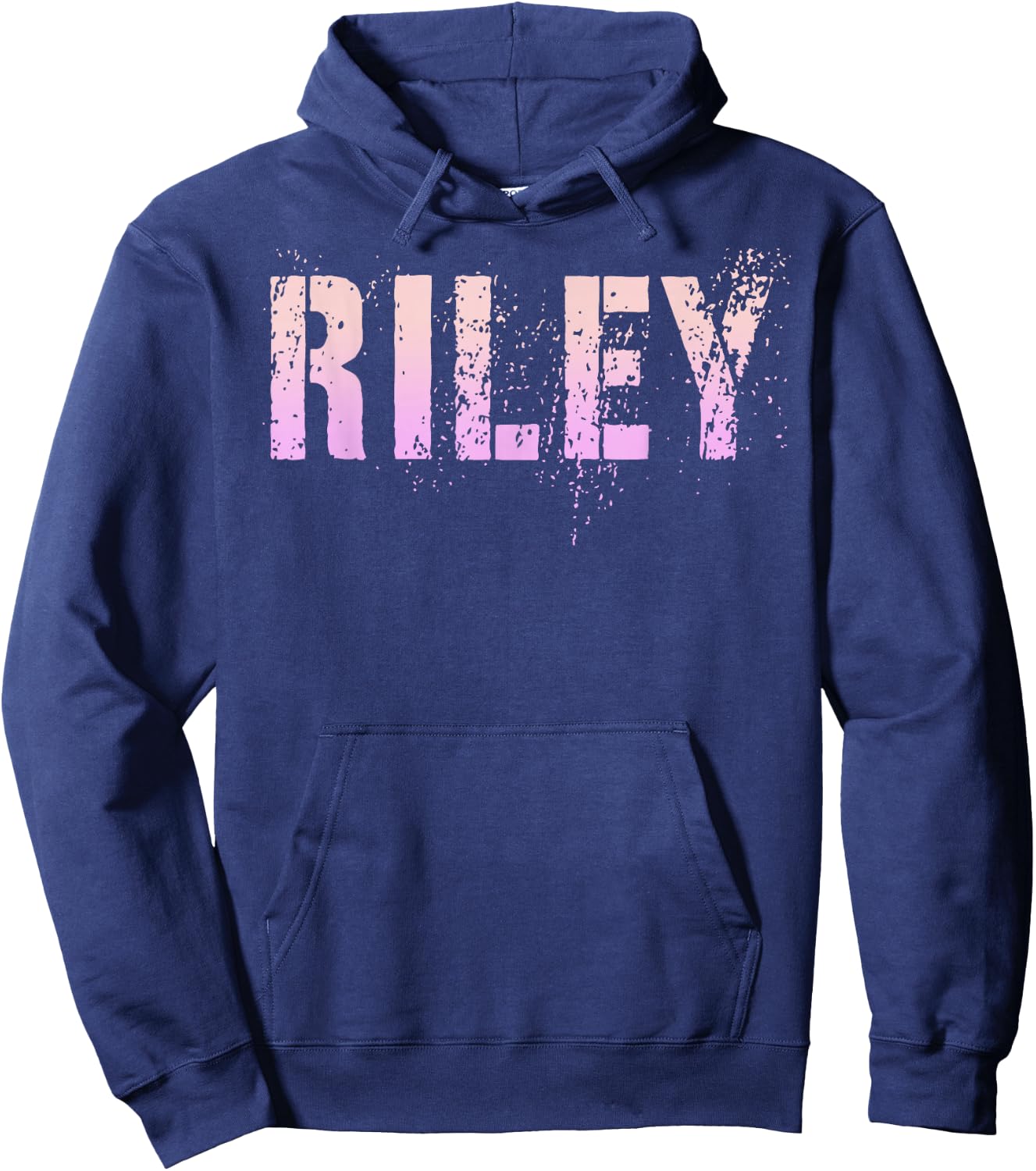 Vintage RILEY Girls Name Grunge Pink Custom Birthday Hoodie - Hoodie | Navy