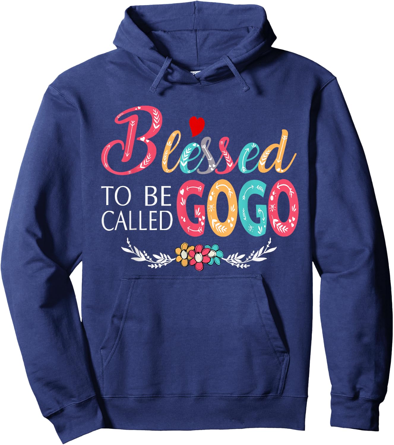 Grandma - Blessed to be called Gogo Colorful art Hoodie - Hoodie | Navy