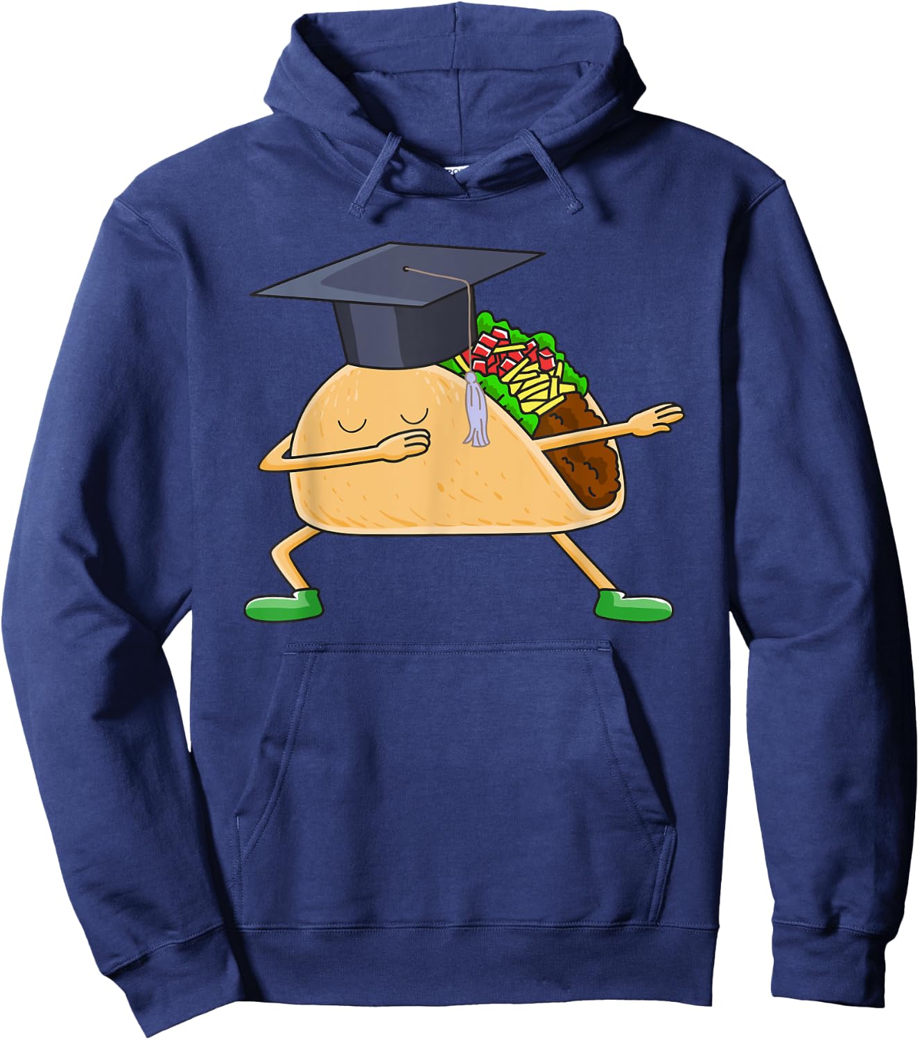 Dabbing Taco Graduation Funny Cinco de Mayo Grad T Shirt Hoodie - Hoodie | Navy