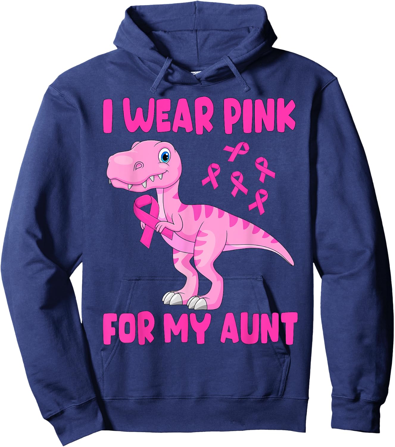 I Wear Pink For My Aunt Breast Cancer Awareness Toddler Kids Hoodie - Hoodie | Navy