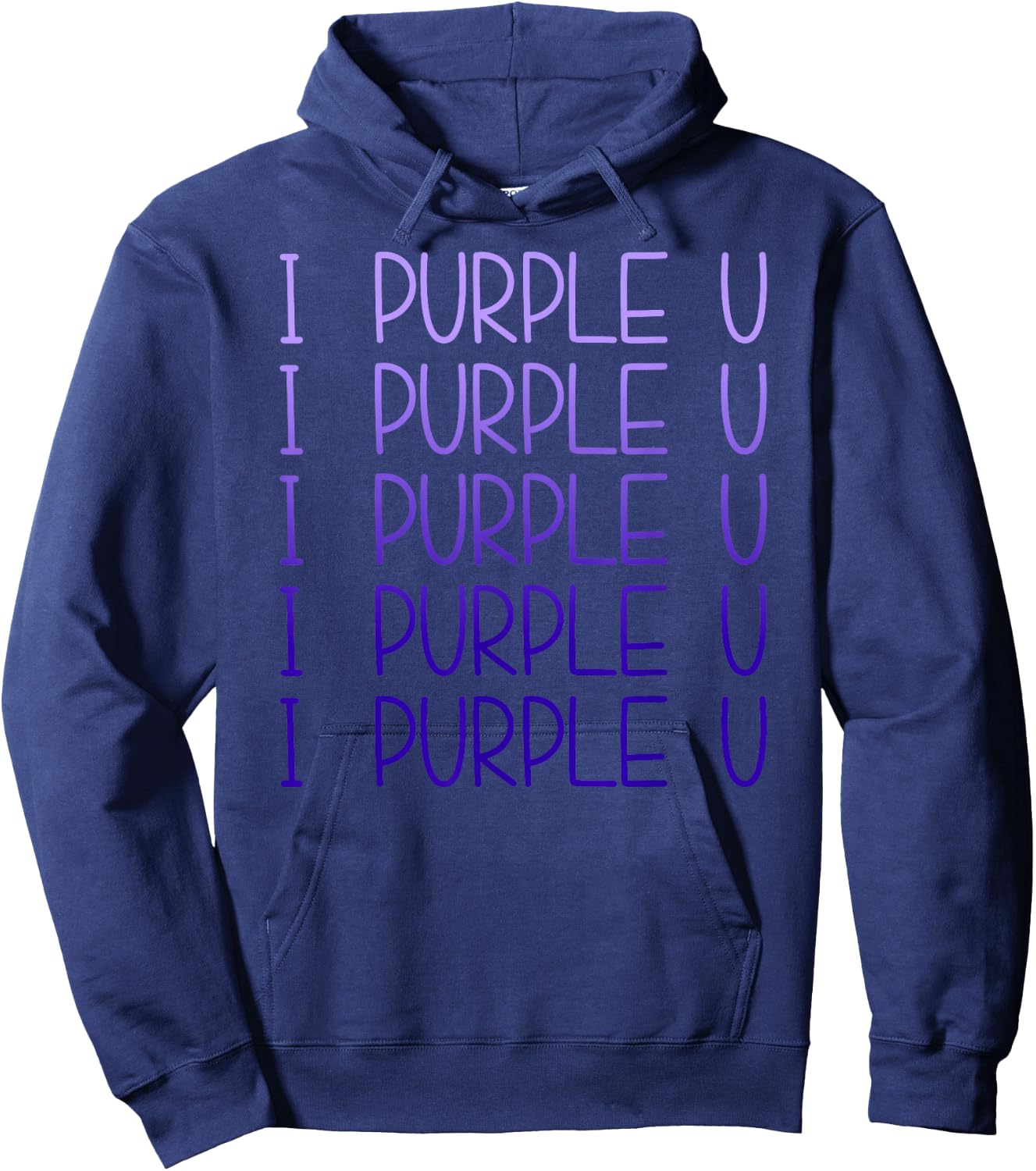 I Purple U Gradient K-Pop Fan Hoodie - Hoodie | Navy