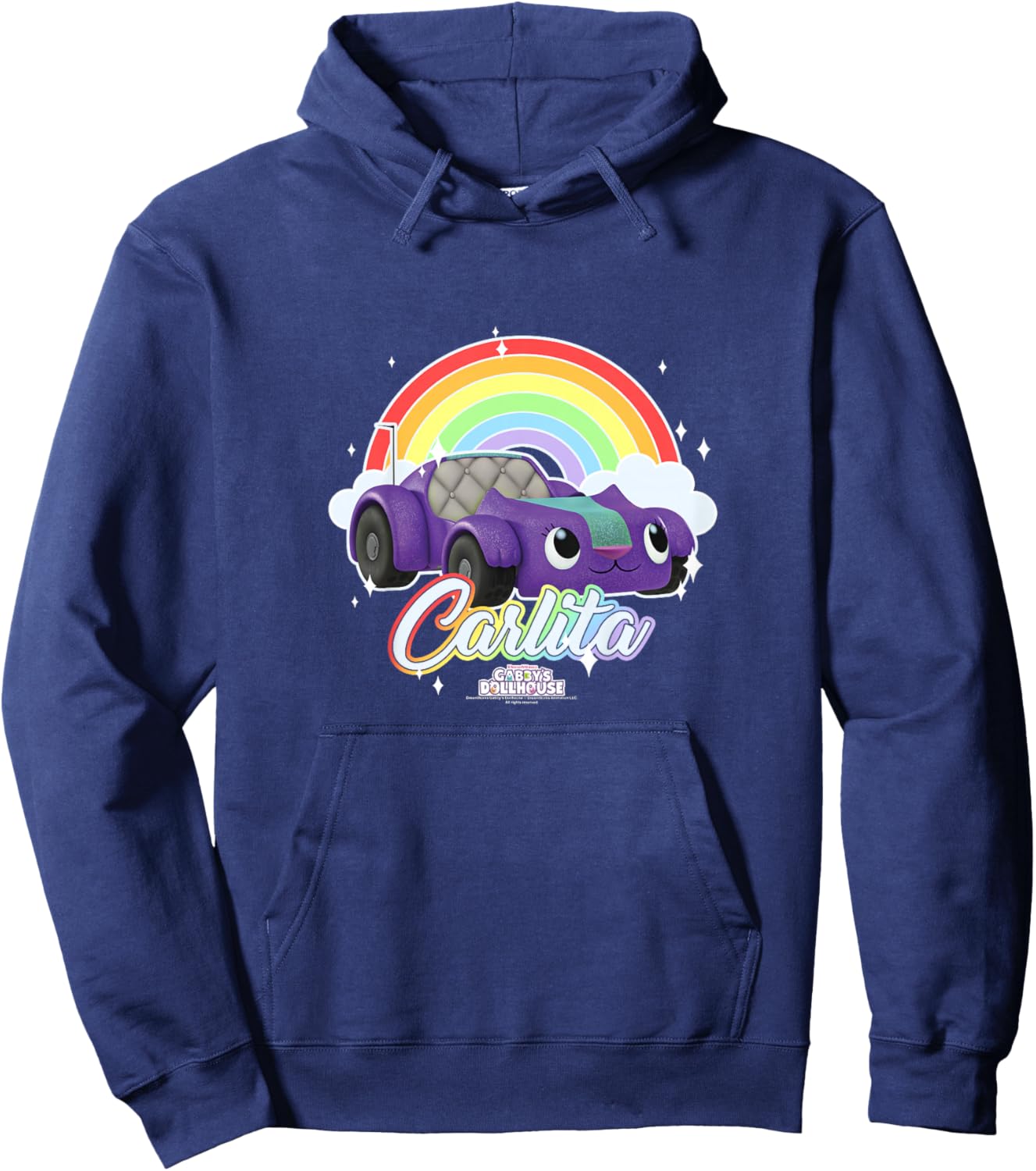 Kids Gabby's Dollhouse Carlita Rainbow Portrait Hoodie - Hoodie | Navy