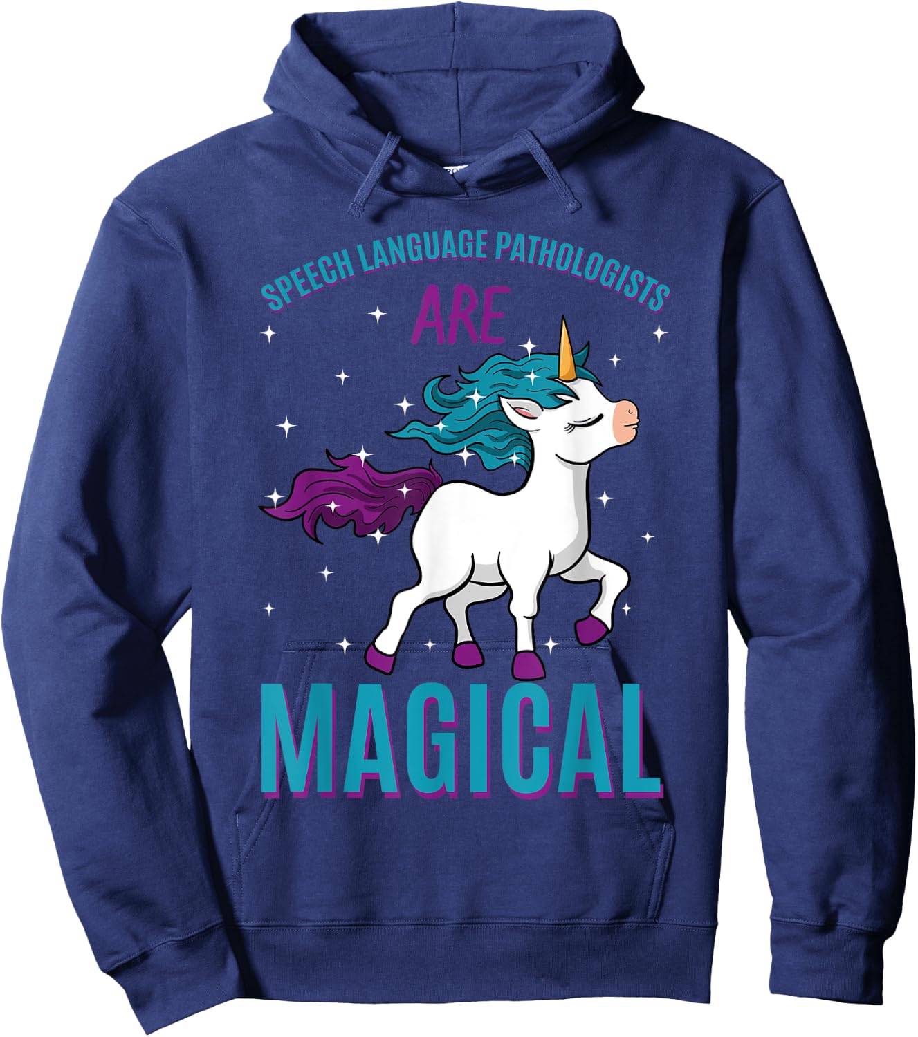 Speech Language Pathologist Are Magical Unicorn SLP Job Hoodie - Hoodie | Navy