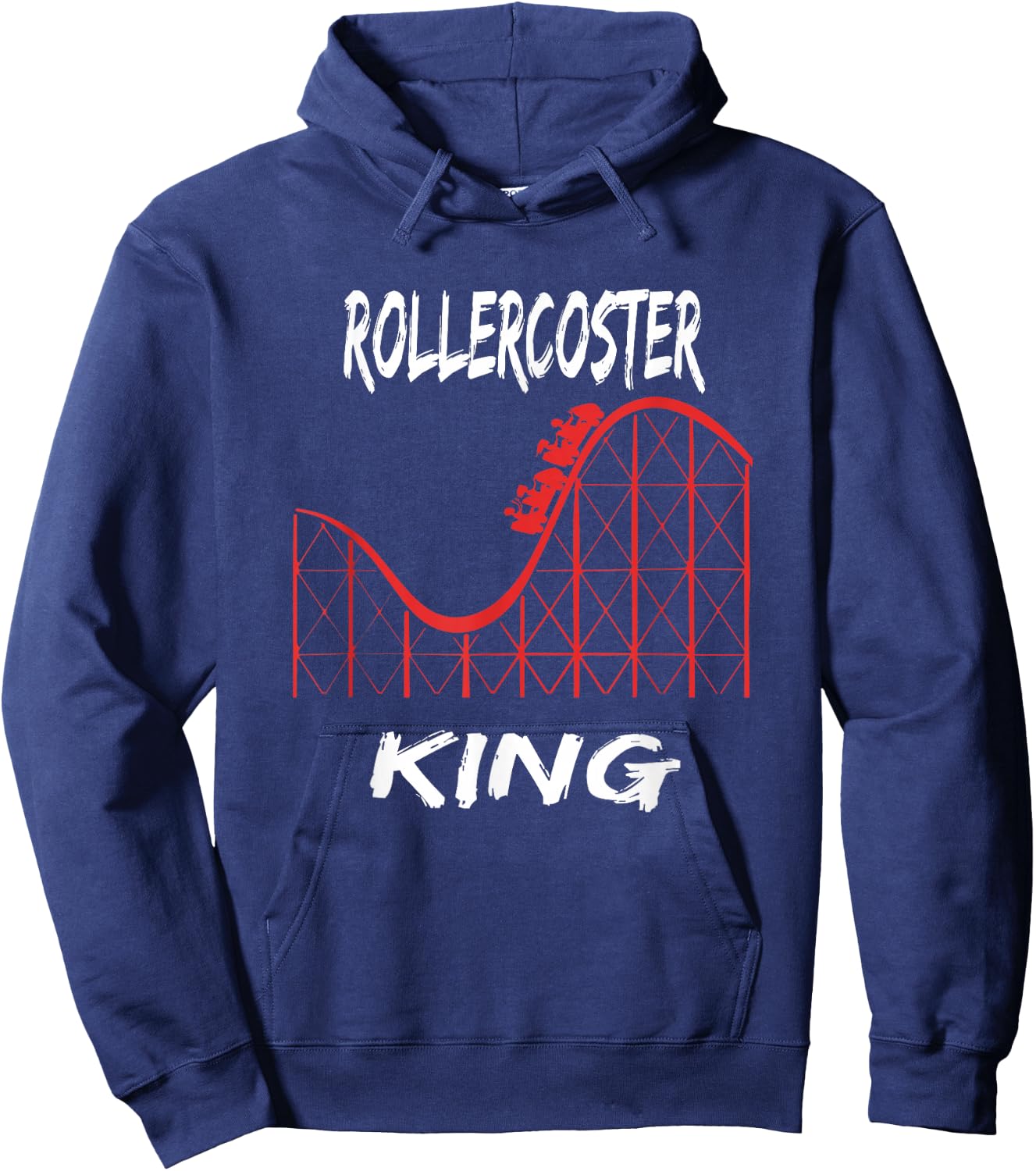 Rollercoaster King Graphic-Roller Coaster apparel Hoodie - Hoodie | Navy