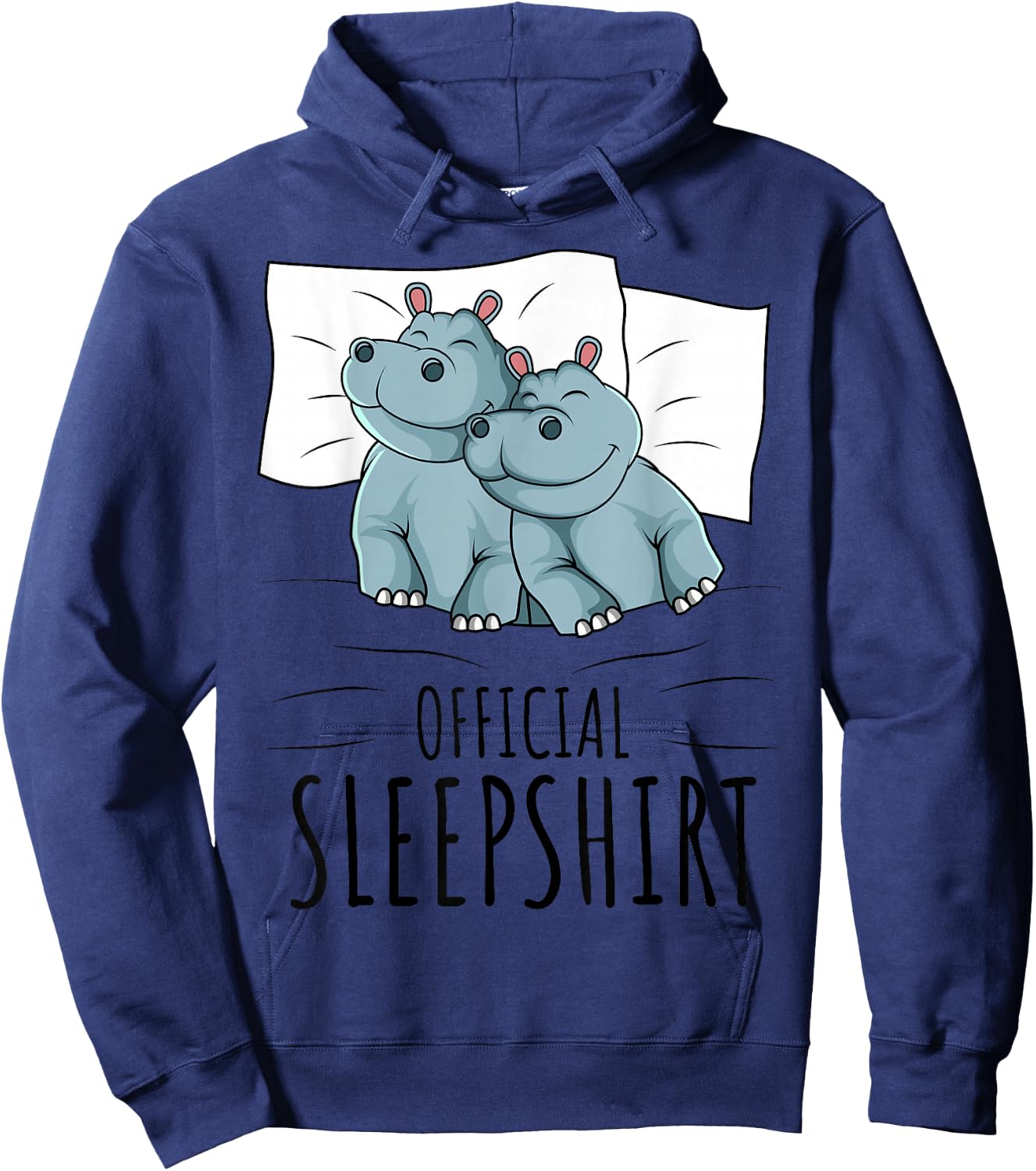 Hippo Hippopotamus Lover Official Sleepshirt Small Hoodie - Hoodie | Navy