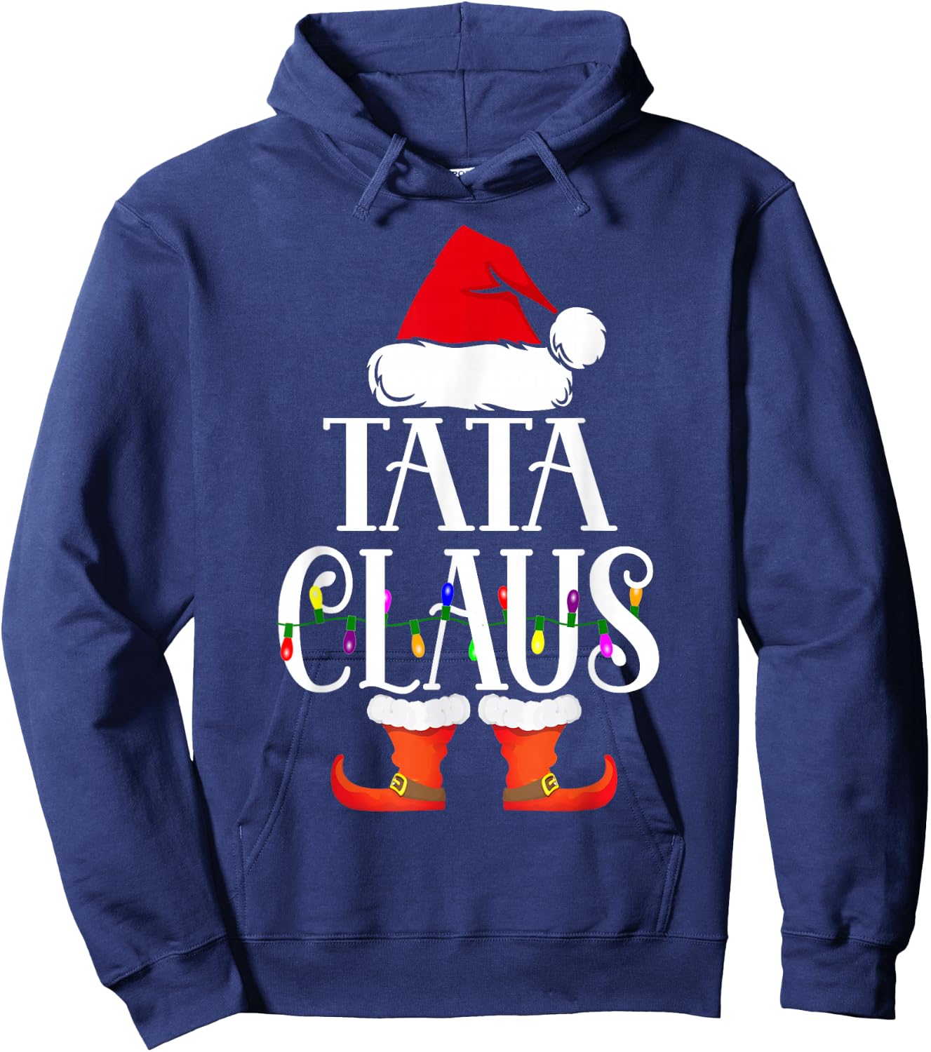Tata Claus Santa Funny Christmas Family Pajamas Gifts Hoodie - Hoodie | Navy