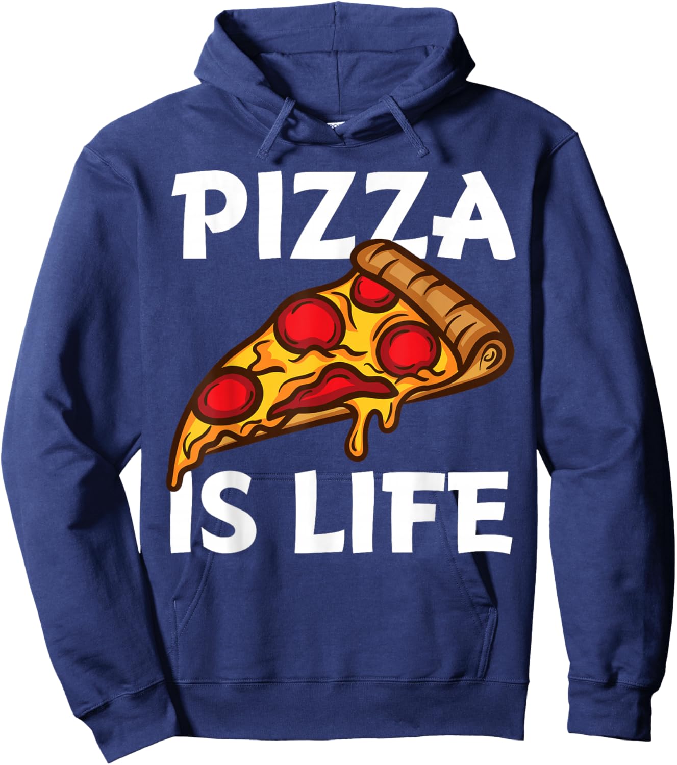 Funny Pizza Gift Pizza Lovers Boys Girls Pizza is Life Small Hoodie - Hoodie | Navy