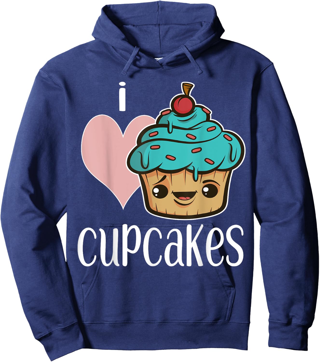 I Love Cupcakes Gift Shirt for Bakers Cute Cupcake Hoodie - Hoodie | Navy