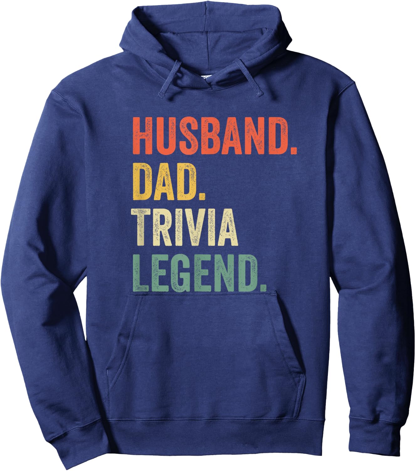 Funny Quiz Night Husband Dad Trivia Legend Vintage Hoodie - Hoodie | Navy