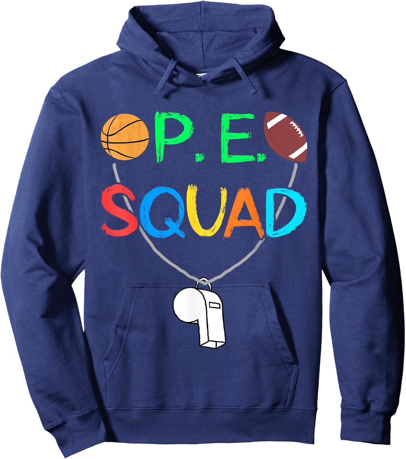 PE Teacher Squad P.E. Team School Fitness Teacher Crew Hoodie - Hoodie | Navy