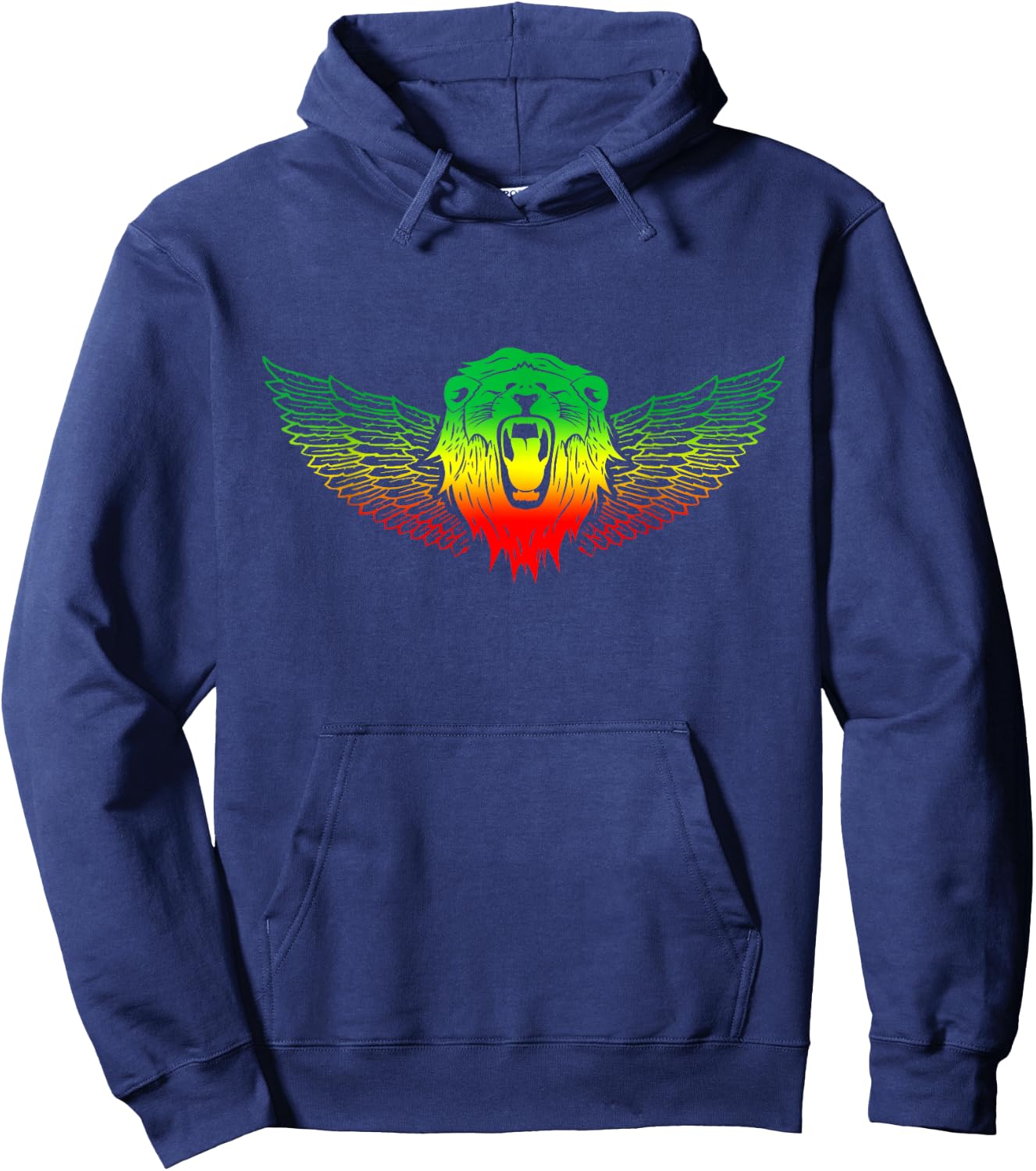 Rasta Reggae Chest Ethiopian Lion Rastafari Roots Hippie Hoodie - Hoodie | Navy