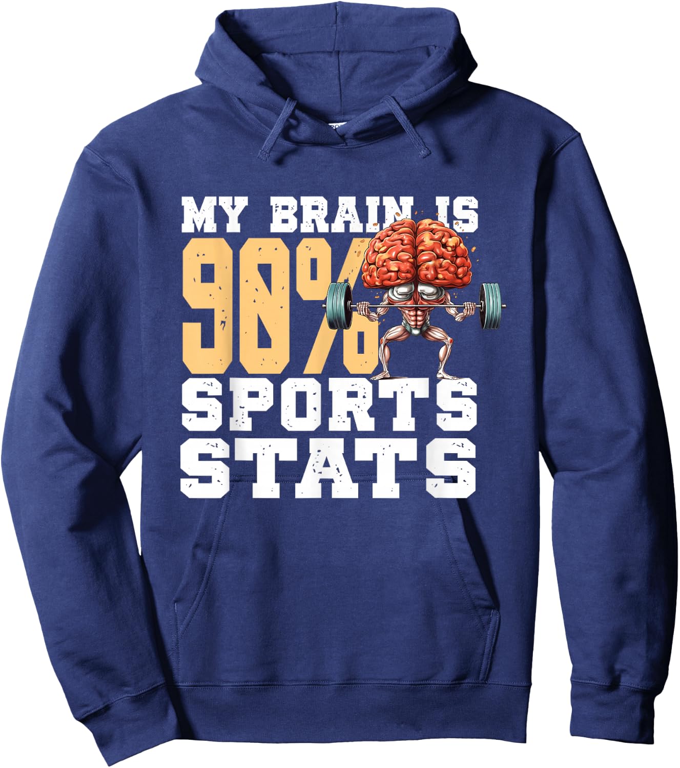 My Brain Is 90% Sports Stats | Sports Analytics Statistics Hoodie - Hoodie | Navy