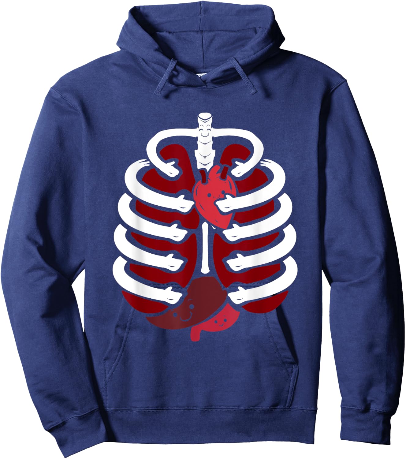 Human Anatomy Costume Rib Cage Halloween Hoodie - Hoodie | Navy