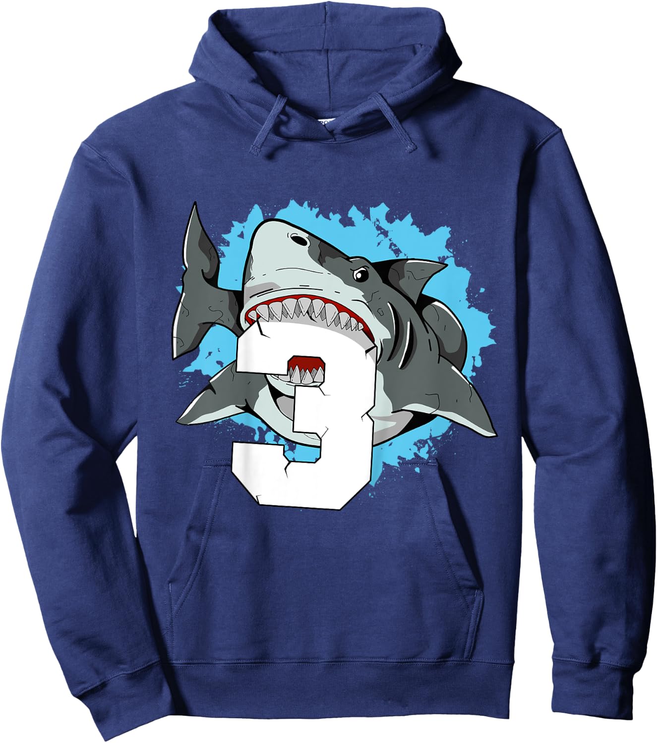 Kids Shark 3rd Birthday 3 Three Shark Toddlers Boy Hoodie - Hoodie | Navy