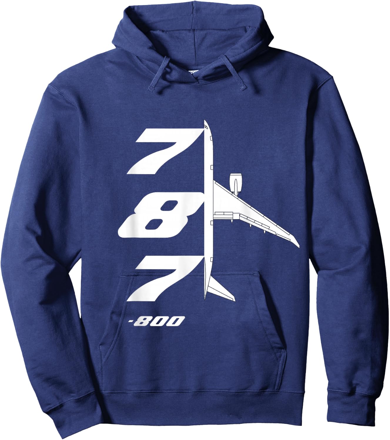 B787-800 Aircraft Dream liner Airliner Top-Down Profile 788 Hoodie - Hoodie | Navy