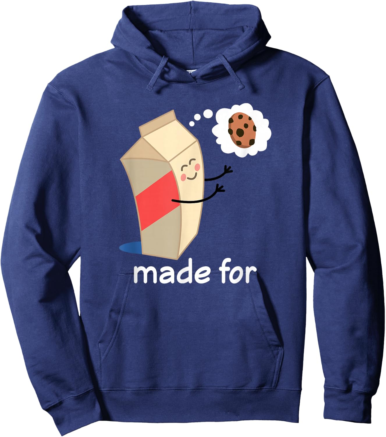 Couples Valentines Day Gift Matching Milk Cookie Hoodie - Hoodie | Navy