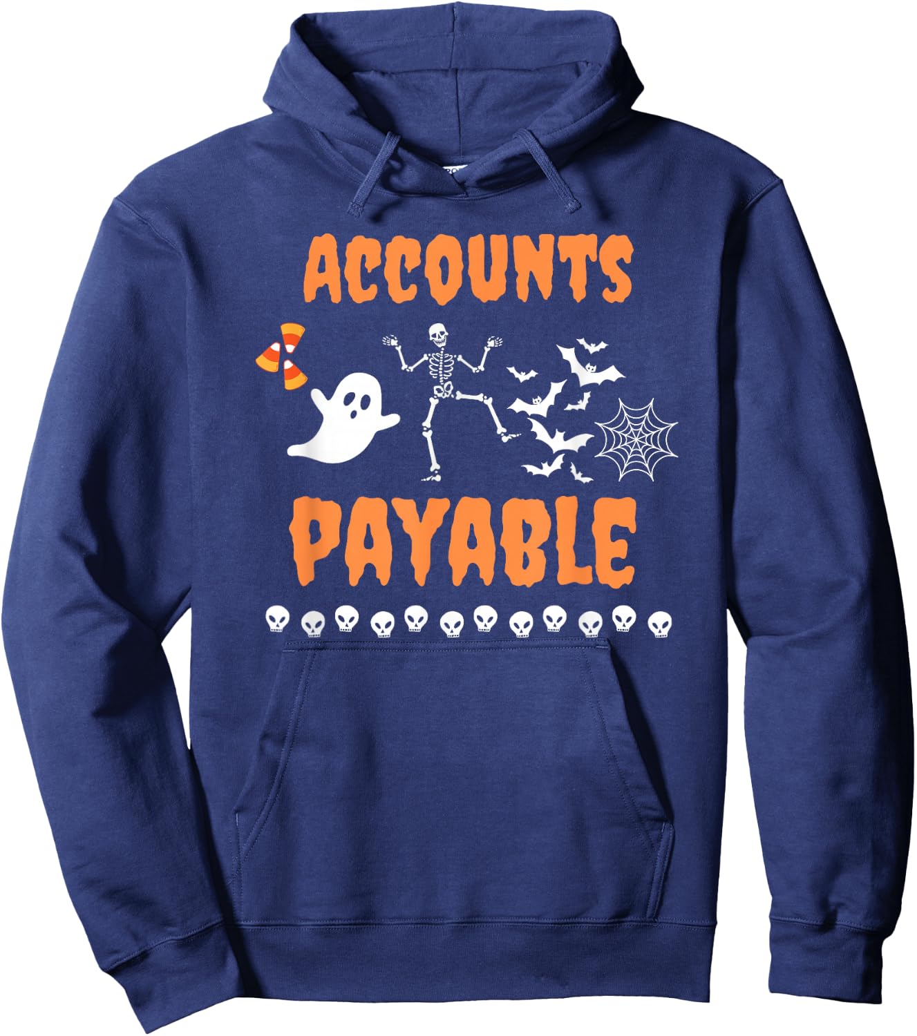 Accountant Halloween Accounts Payable Funny , -Adults, Black, Small, Short Sleeve Hoodie - Hoodie | Navy