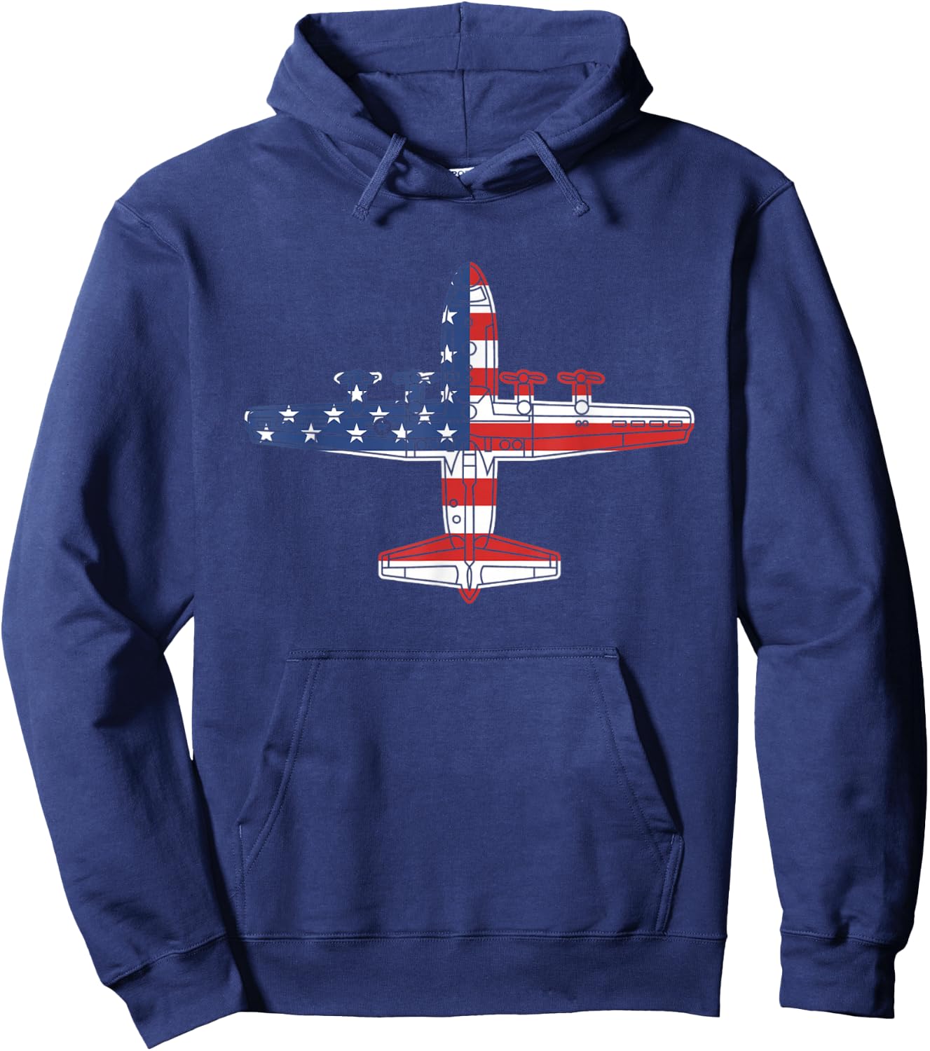 C-130 Hercules Gunship Military Aircraft American Flag C130 Men Hoodie - Hoodie | Navy