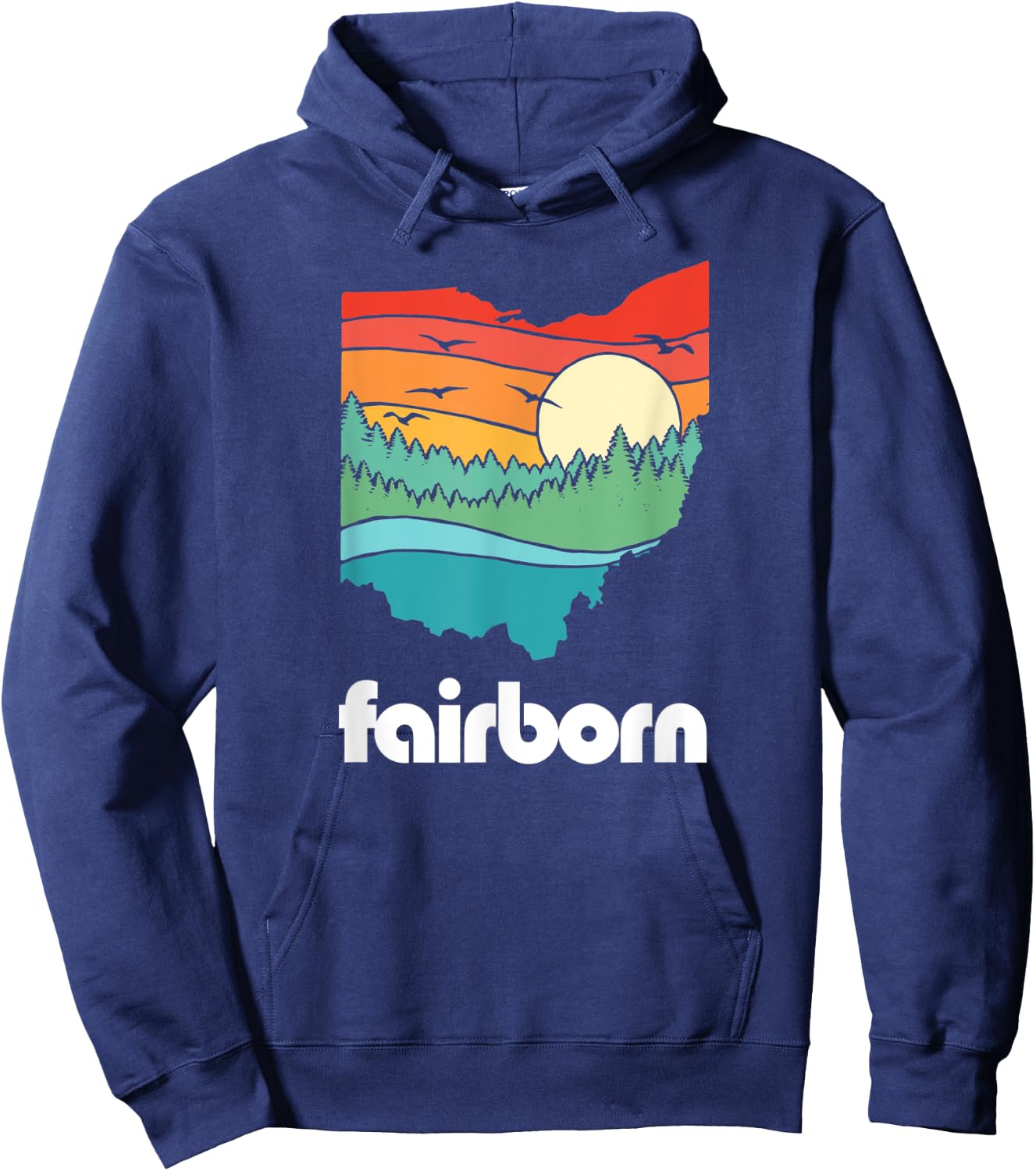Fairborn Ohio Outdoors Vintage Nature Retro Graphic Hoodie - Hoodie | Navy