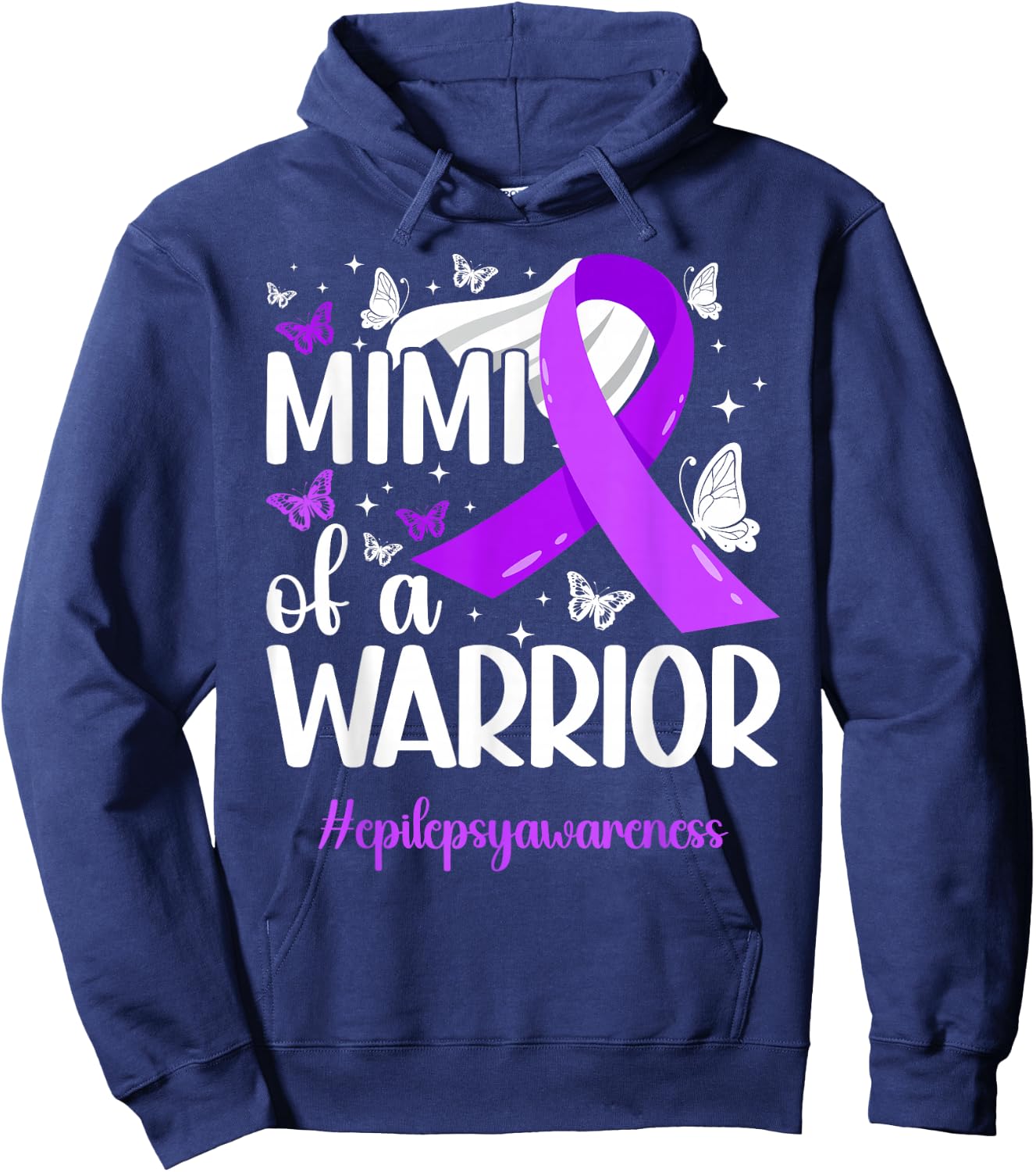 Proud Mimi of an Epilepsy Warrior Mimi Epilepsy Mimi Grandma Hoodie - Hoodie | Navy