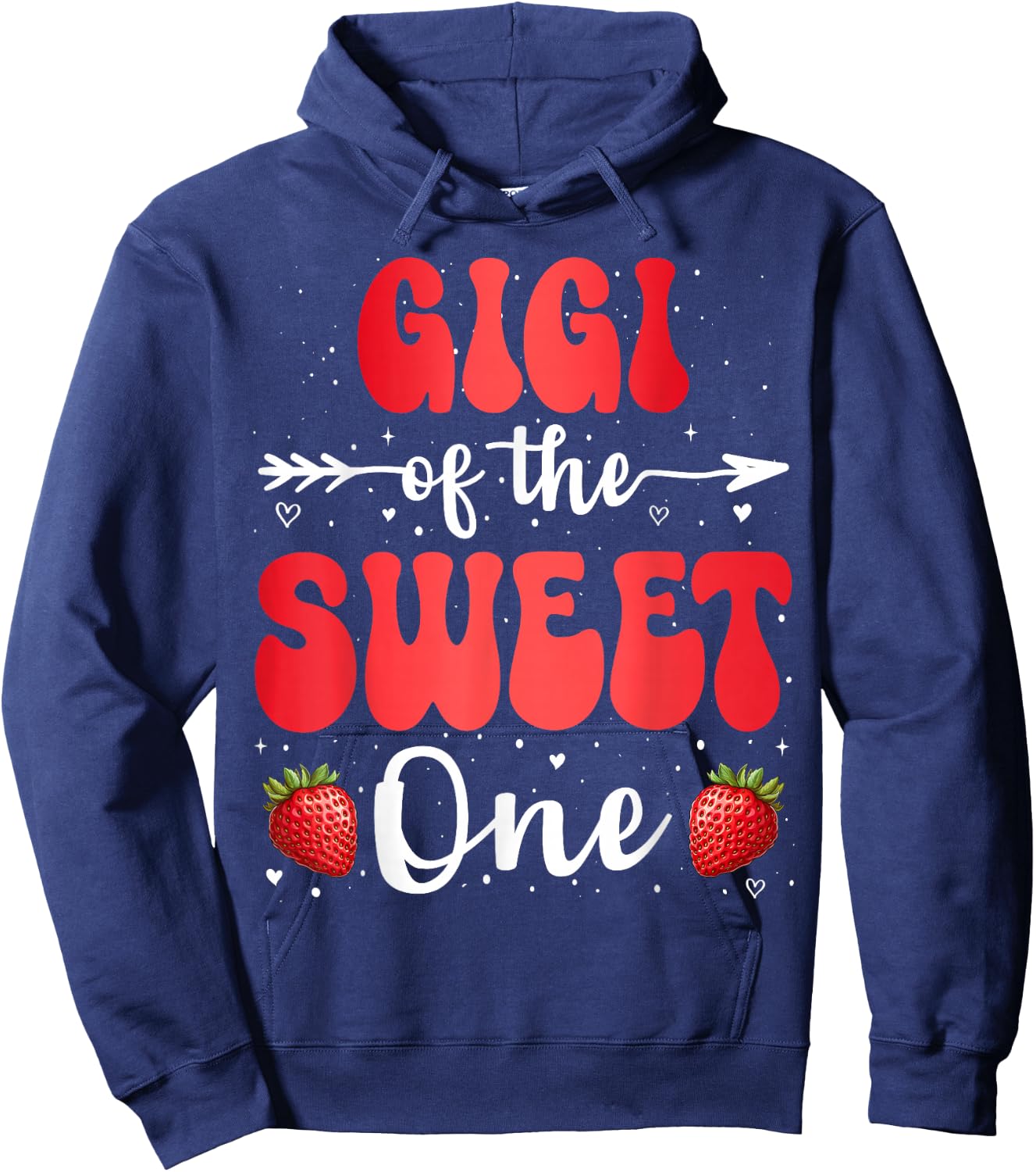 Gigi Of The Sweet One First Birthday Girl Strawberry Hoodie - Hoodie | Navy