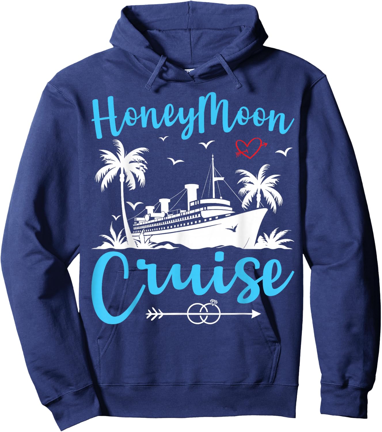 Honeymoon Cruise Shirt Cruising Couple Newlyweds Vacation Hoodie - Hoodie | Navy