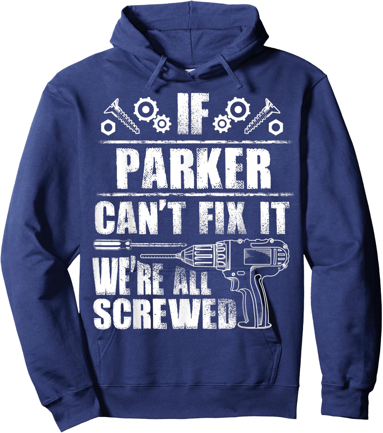 PARKER Gift Name Fix It Funny Birthday Personalized Dad Idea Hoodie - Hoodie | Navy