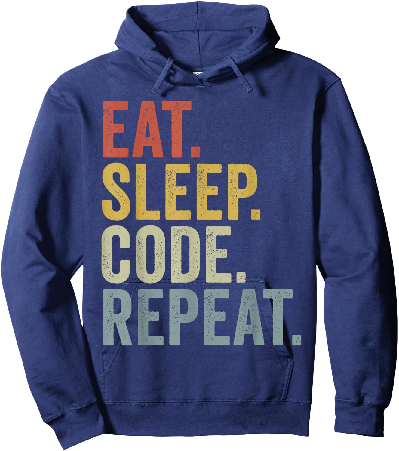Eat Sleep Code Repeat Funny Coding Hoodie - Hoodie | Navy