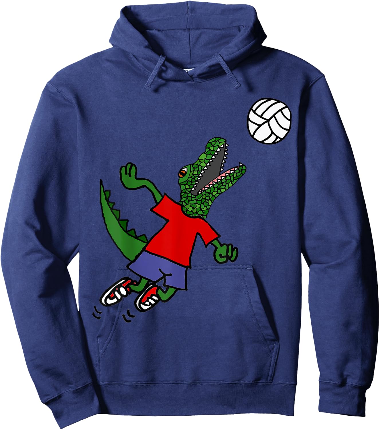 Smileteessports Funny Alligator Spiking Volleyball Player Hoodie - Hoodie | Navy