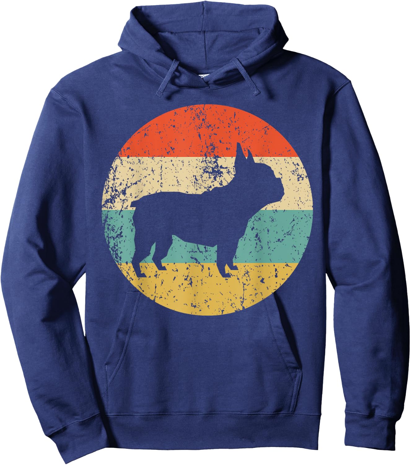 Vintage Retro Style French Bulldog Retro French Bulldog Dog Hoodie - Hoodie | Navy