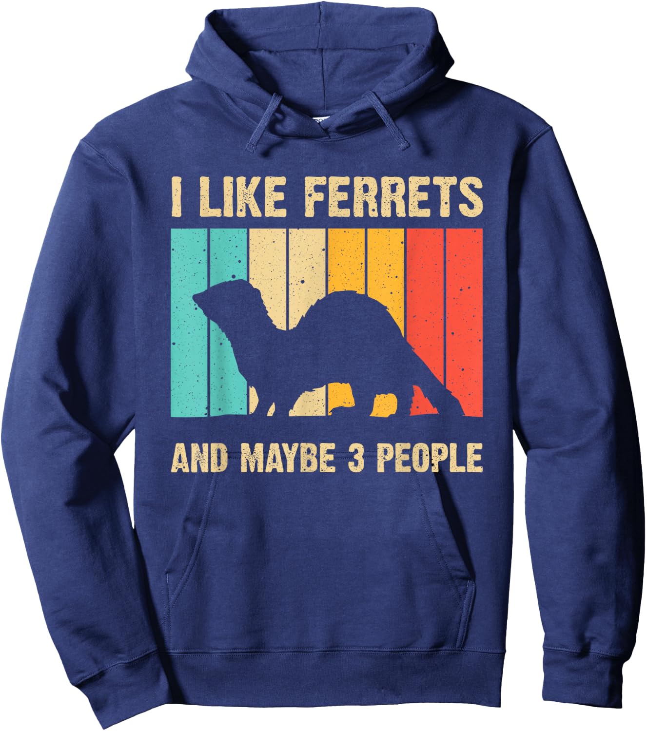 Funny Ferret Design Women Ferret Lover Introvert Hoodie - Hoodie | Navy