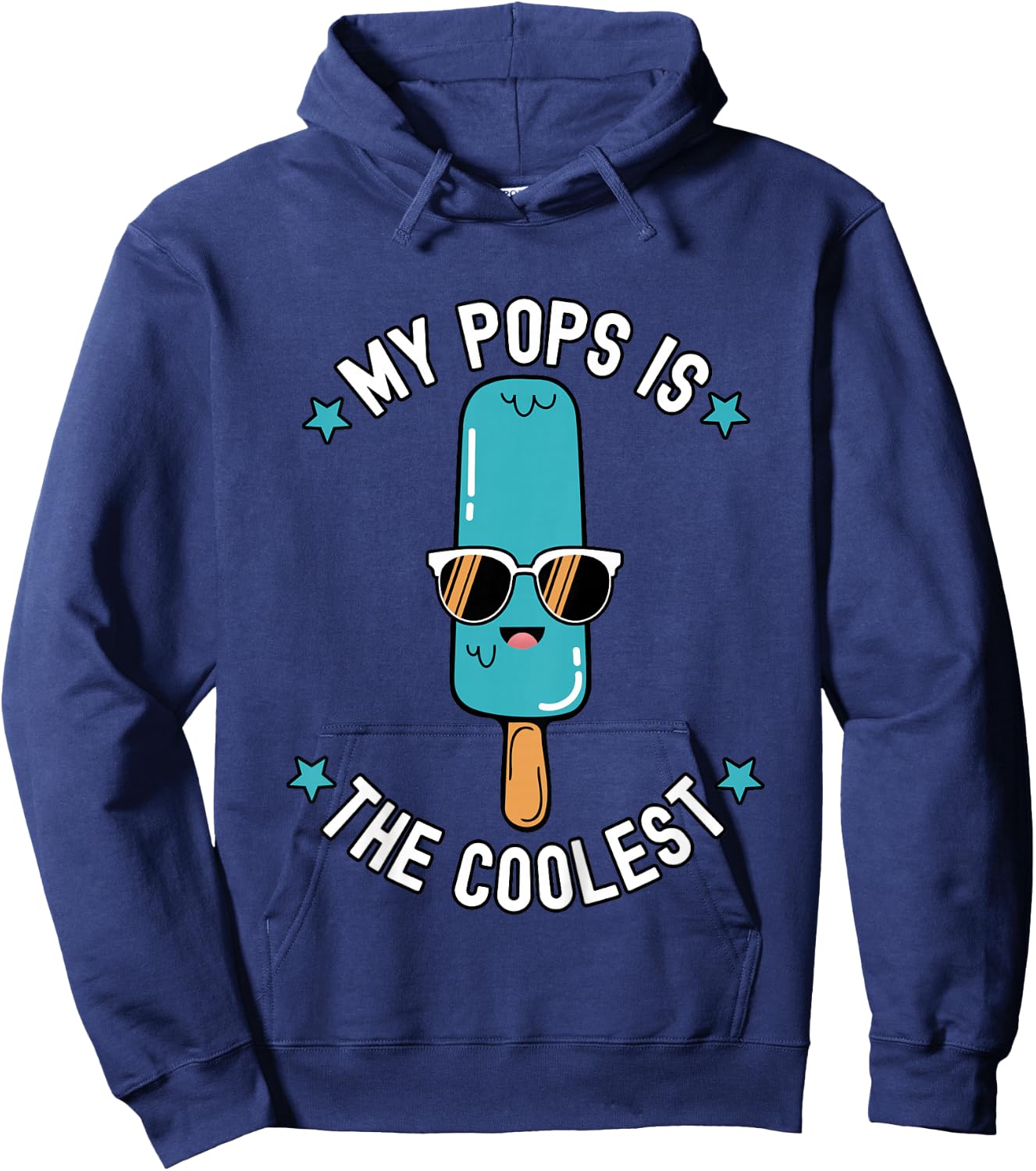 My Pops Is The Coolest Funny Popsicle Graphic Summer Hoodie - Hoodie | Navy