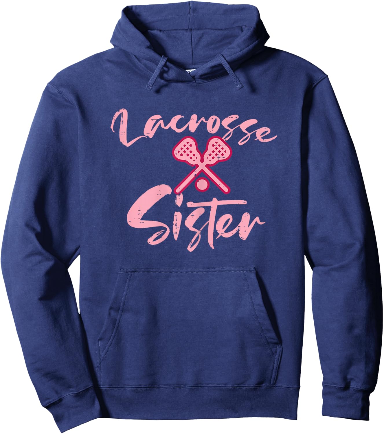 Lacrosse Sister Cute Family Matching Lax Fan Girls Women Hoodie - Hoodie | Navy