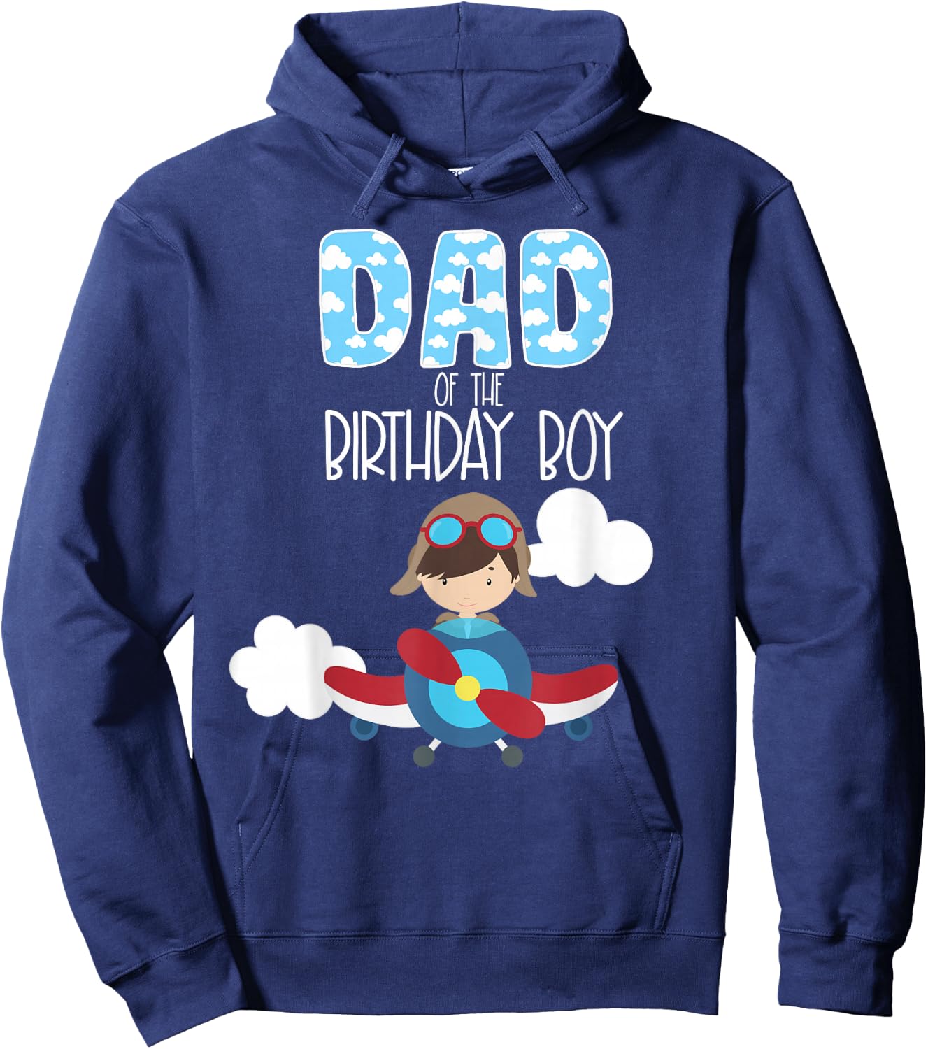 Dad Of The Birthday Boy Airplane Pilot Flying Family Hoodie - Hoodie | Navy