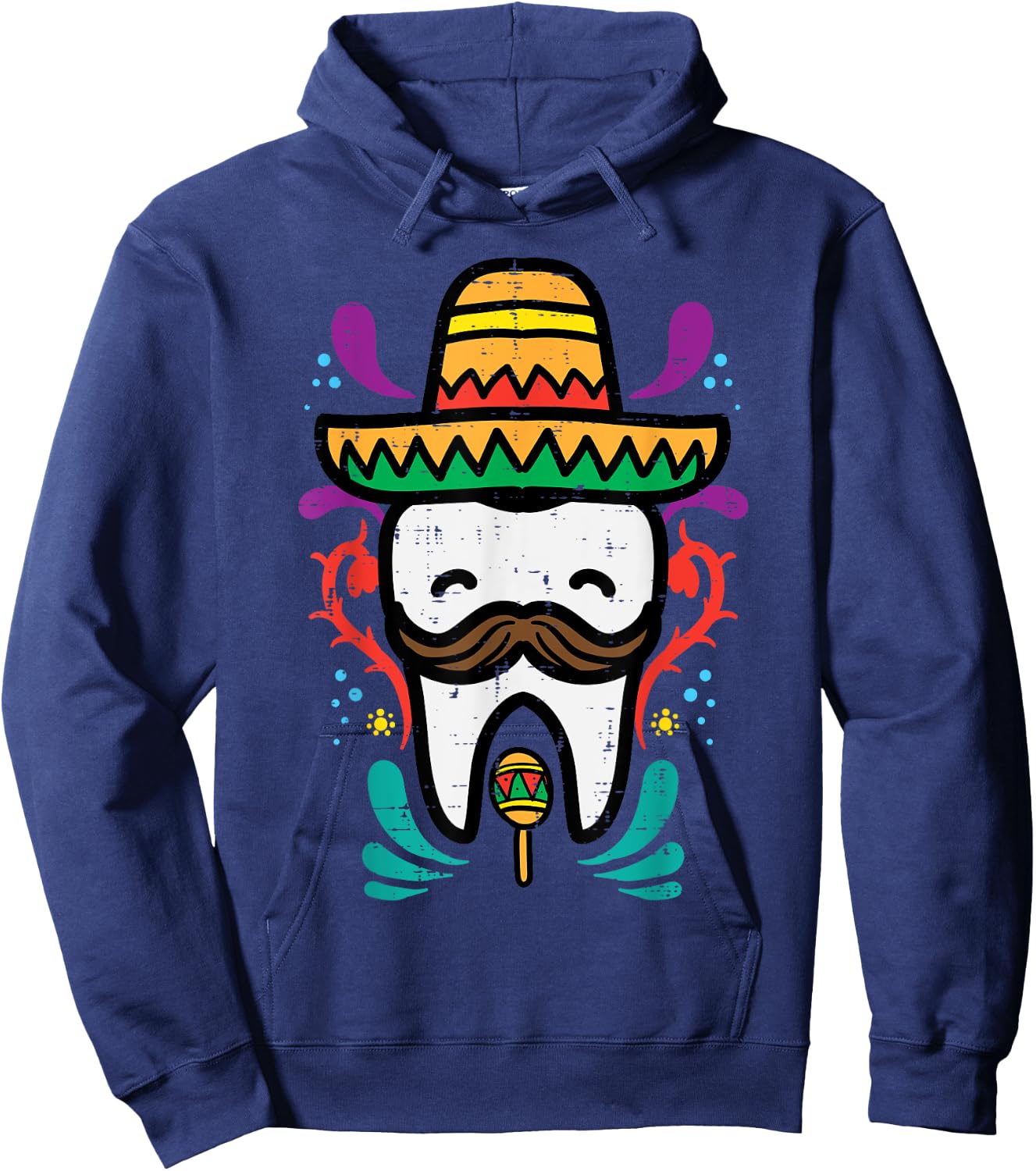Mexican Tooth Funny Cinco De Mayo Dentist Dental Assistant Hoodie - Hoodie | Navy