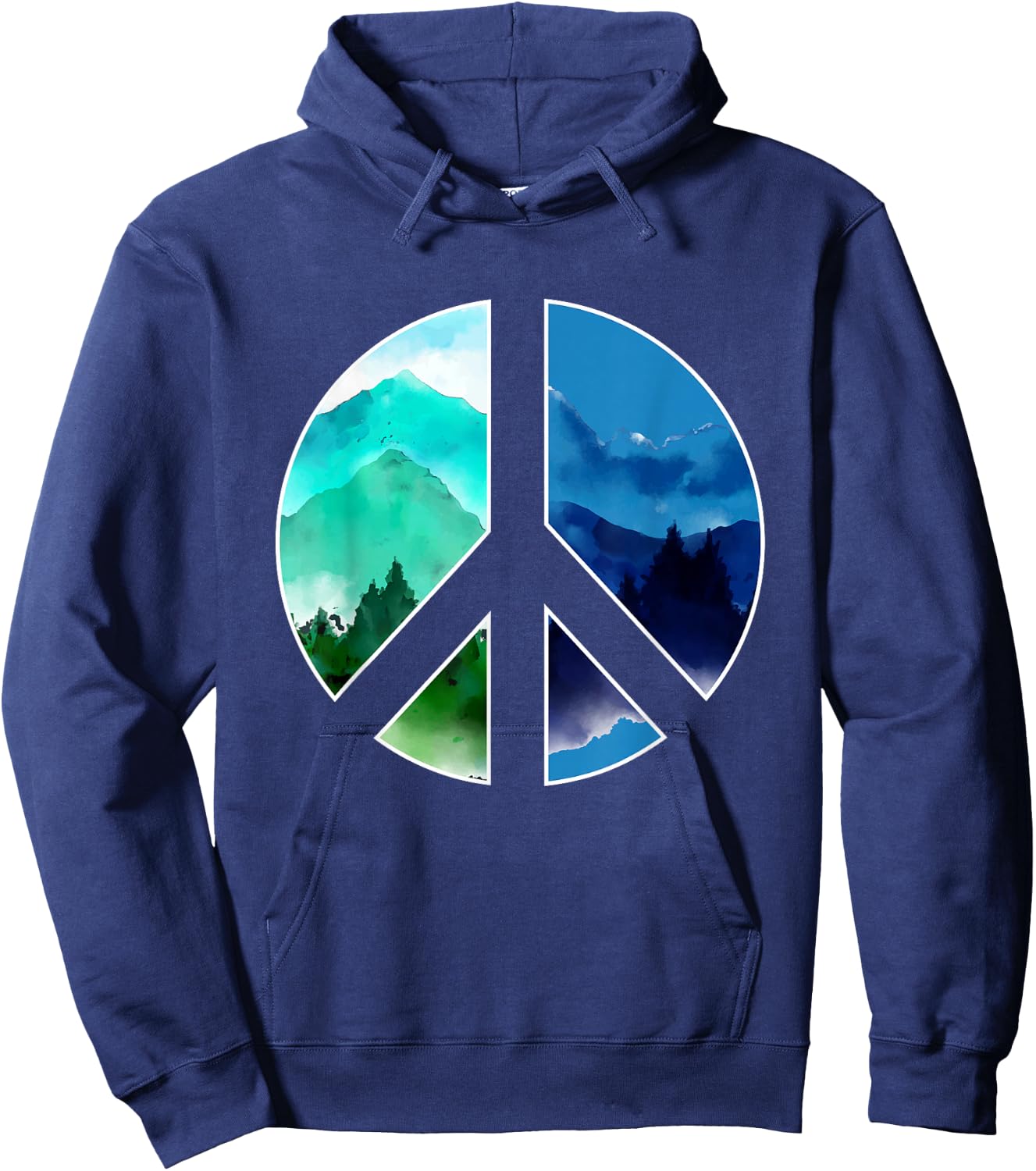 Outdoor Landscape Peace Hippie Nature Peace Sign Forest Hoodie - Hoodie | Navy