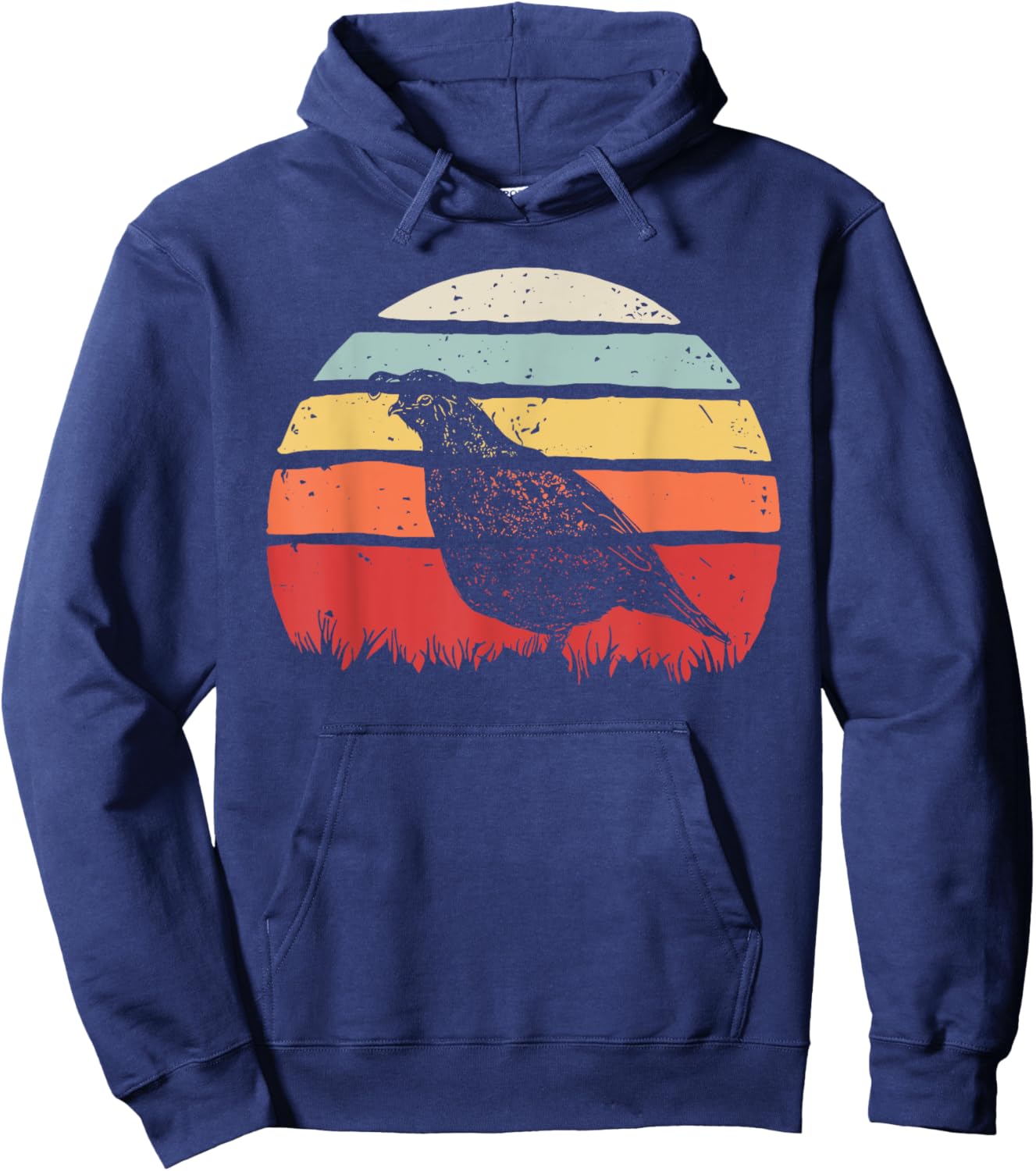 Vintage Retro Quail Bird Hoodie - Hoodie | Navy