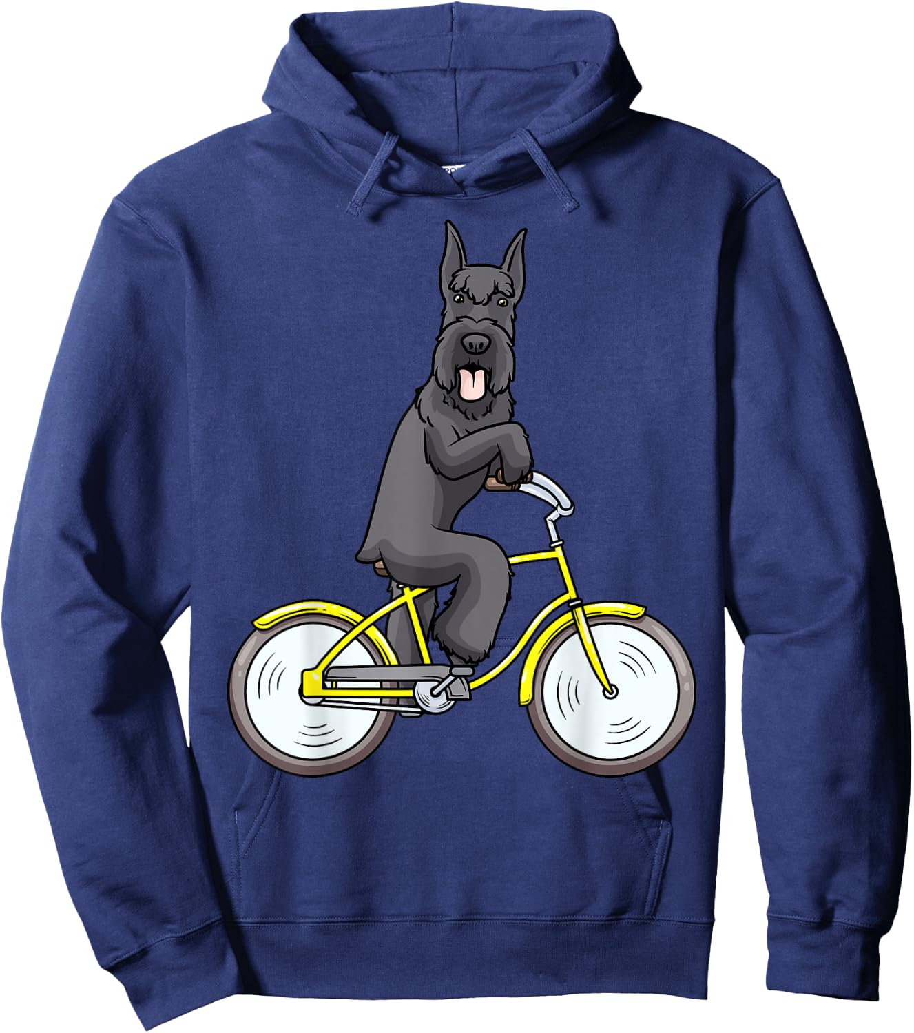 Giant Schnauzer Dog With Bike Riesenschnauzer Hoodie - Hoodie | Navy