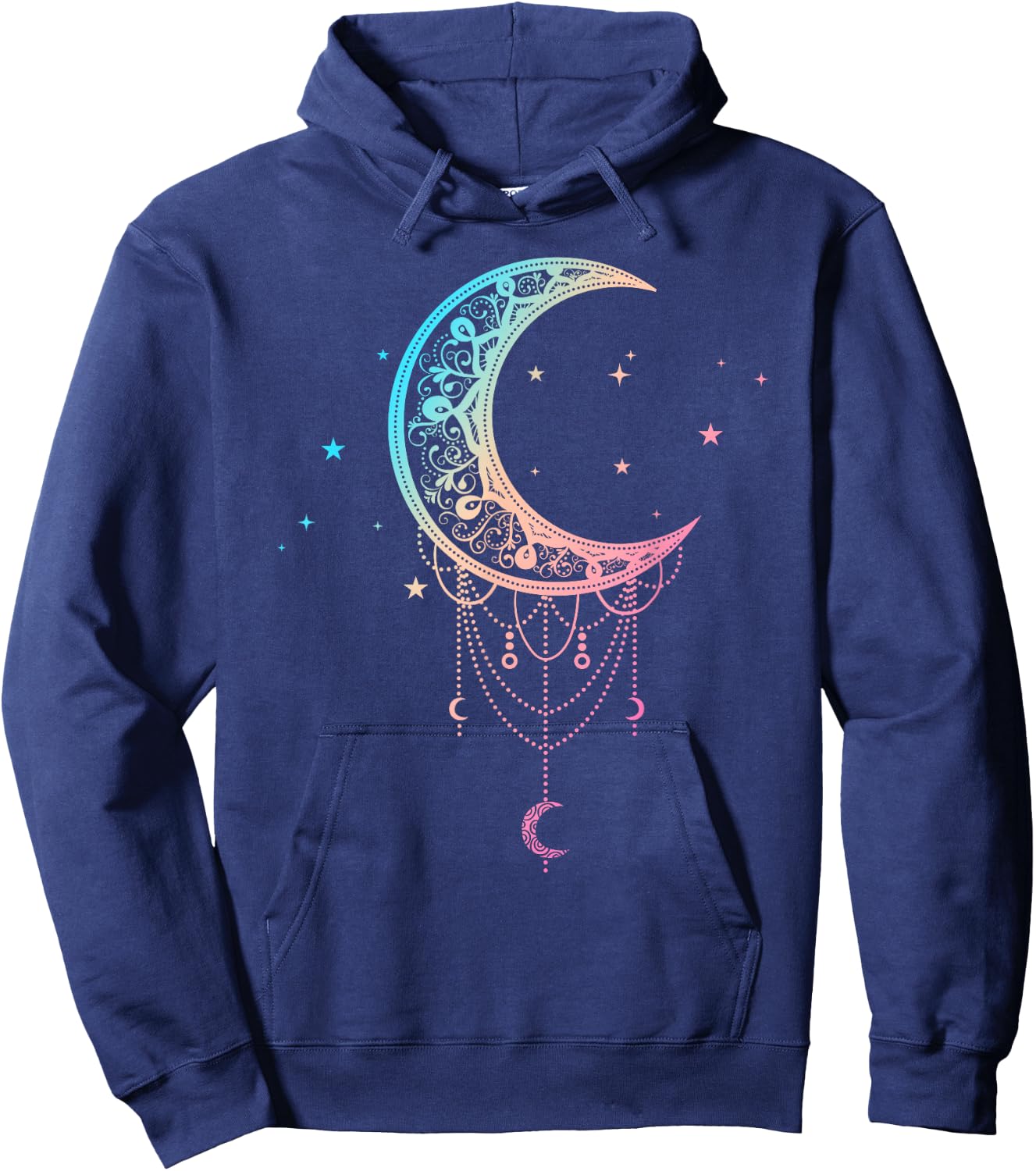 Pastel Moon Kawaii Pastel Goth Hoodie - Hoodie | Navy