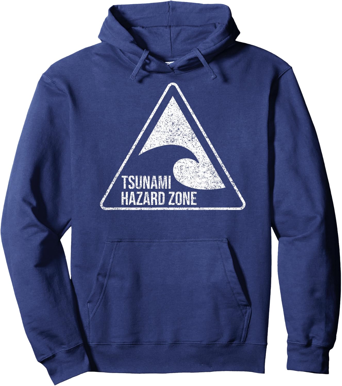 TSUNAMI Hazard Zone Warning Sign Hoodie - Hoodie | Navy