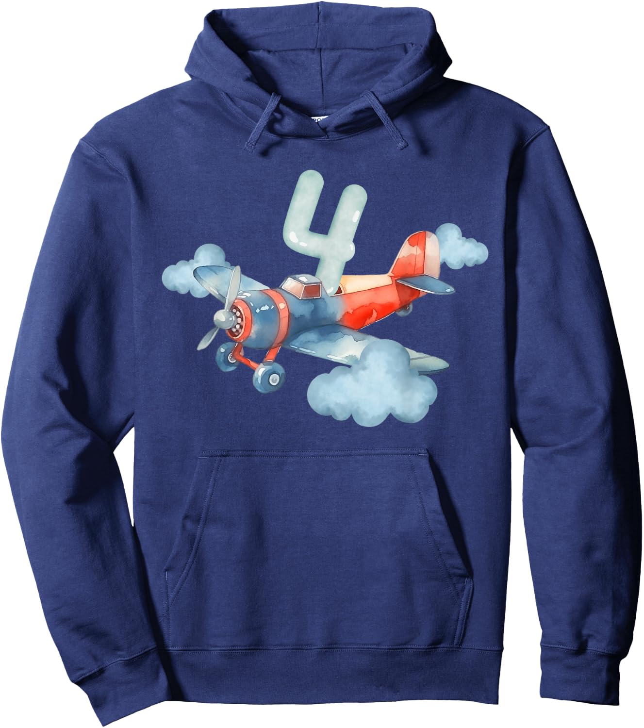 4th Birthday Boys Airplane Pilot 4 Year Old Boy Hoodie - Hoodie | Navy